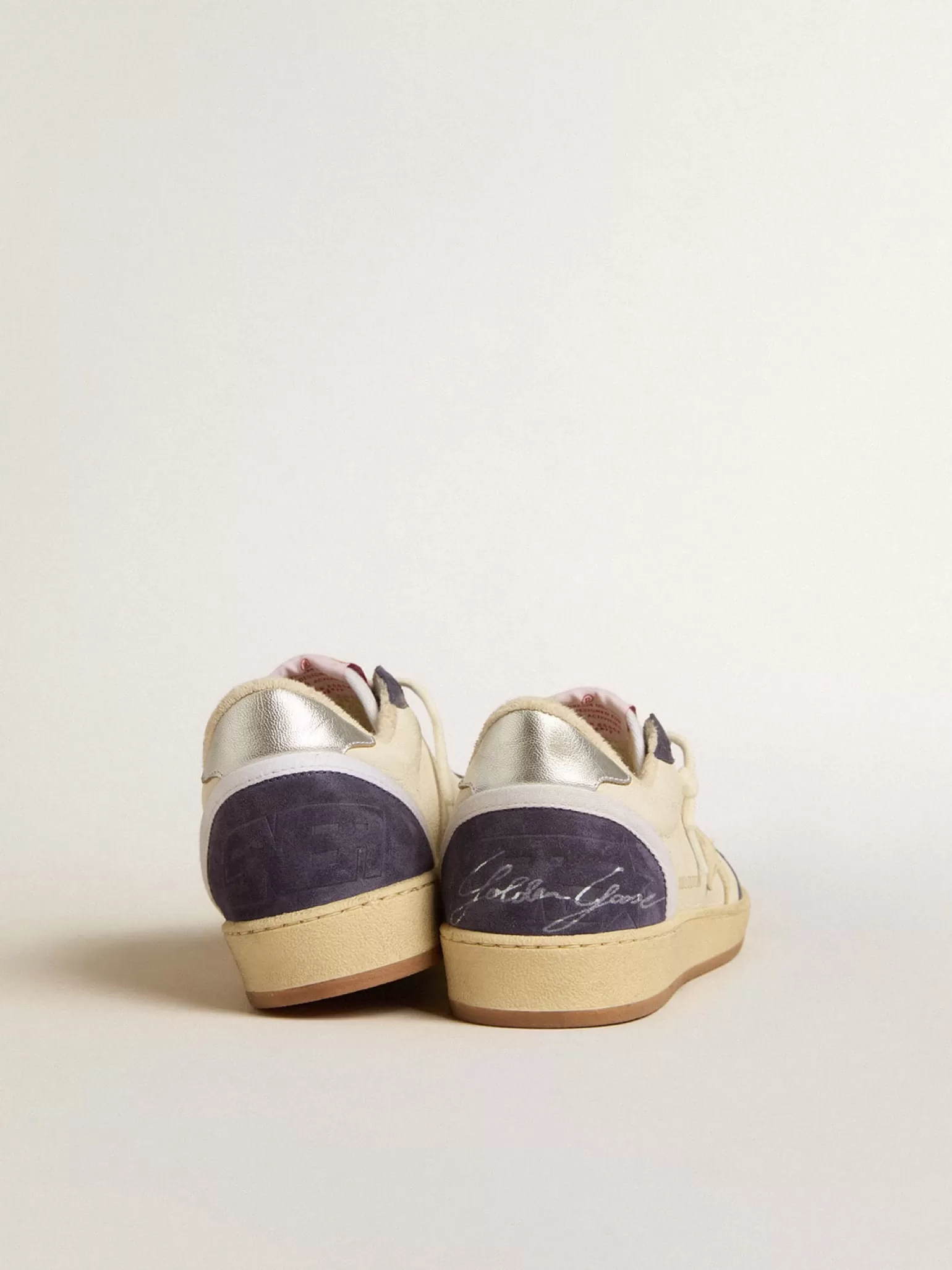 Best Ball Star LTD de napa e suede com estrela creme e talão prateado MULHER Ball Star