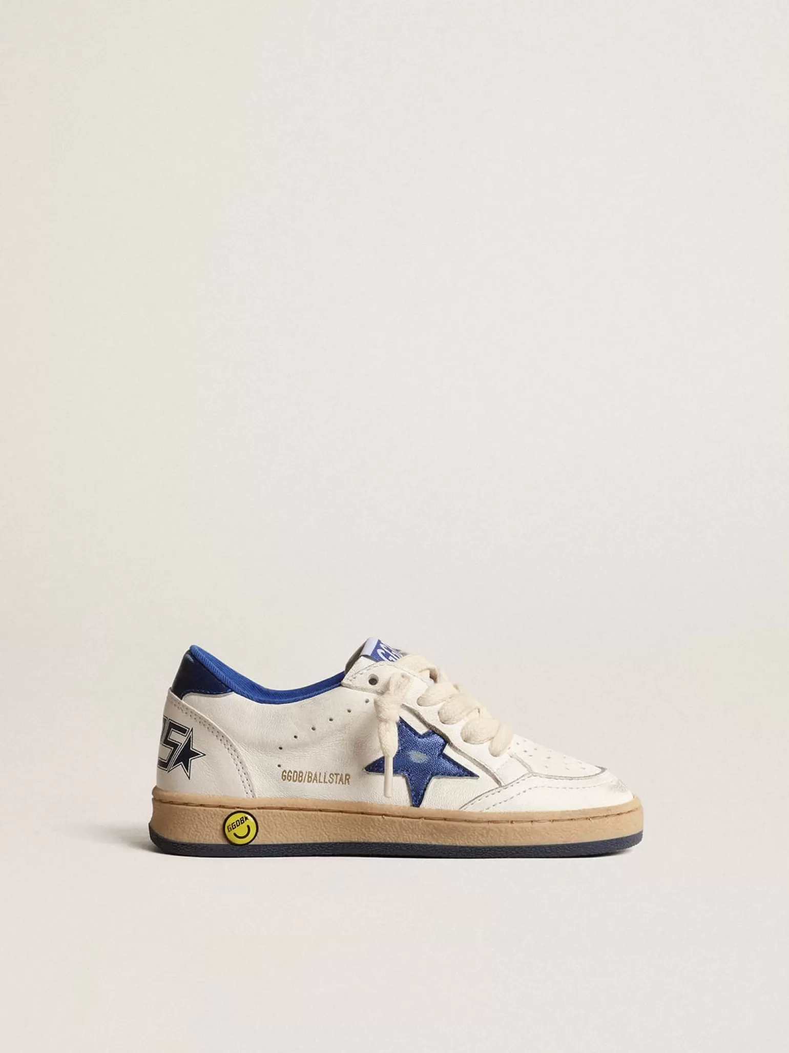 New Ball Star Young com estrela e talão de couro metálico azul Meninos (4-10 anos)