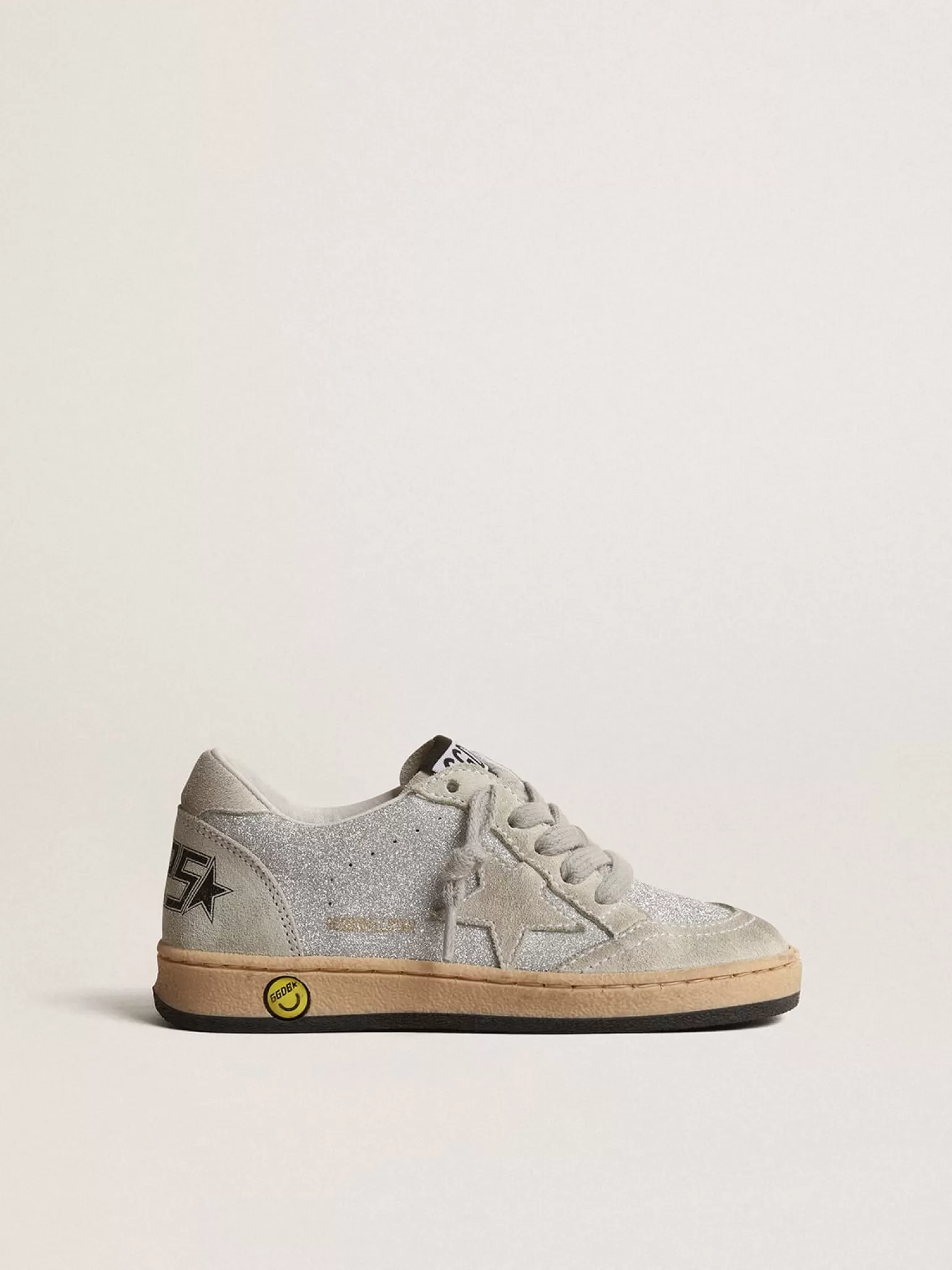 New Ball Star Young de glitter com inserções de suede cinza gelo Meninas (4-10 anos) | Meninos (4-10 anos)