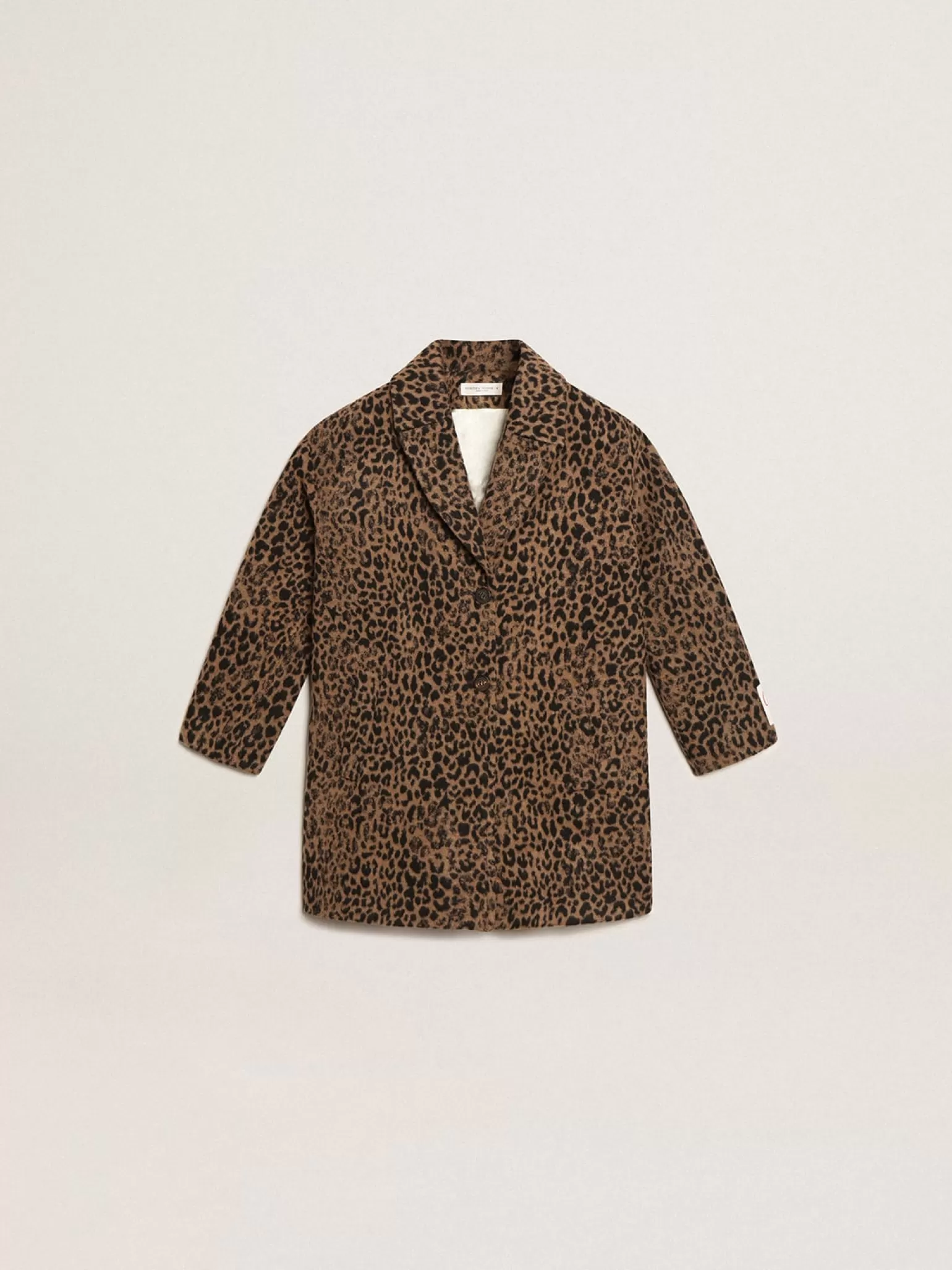 Flash Sale Blazer de abotoamento simples de lã infantil feminino, animal print jacquard Roupas de cima (4-12 years)