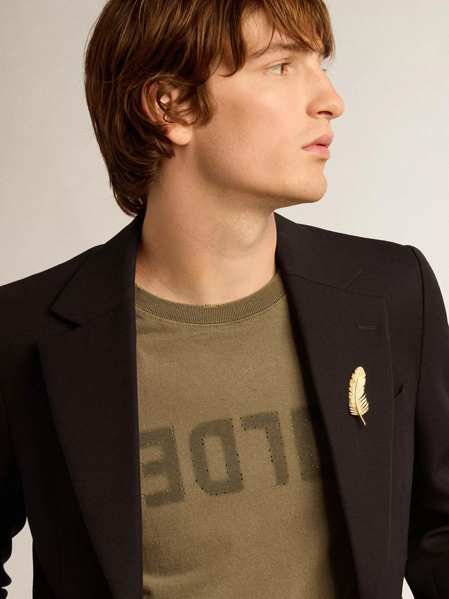 Sale Blazer masculino de abotoamento simples de gabardine de lã azul-escuro Blazers