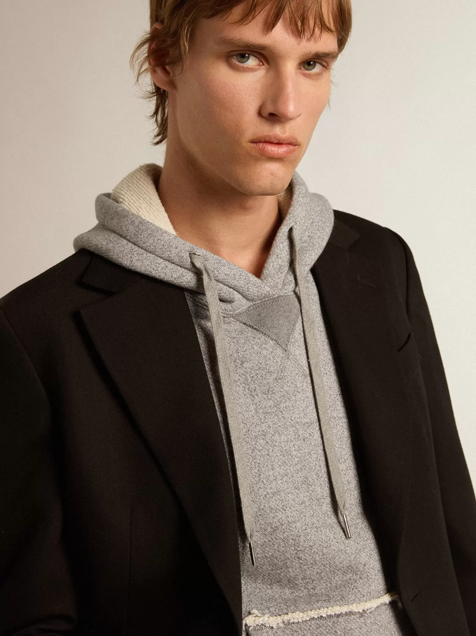 New Blazer preto de abotoamento simples de misto lã e viscose Blazers