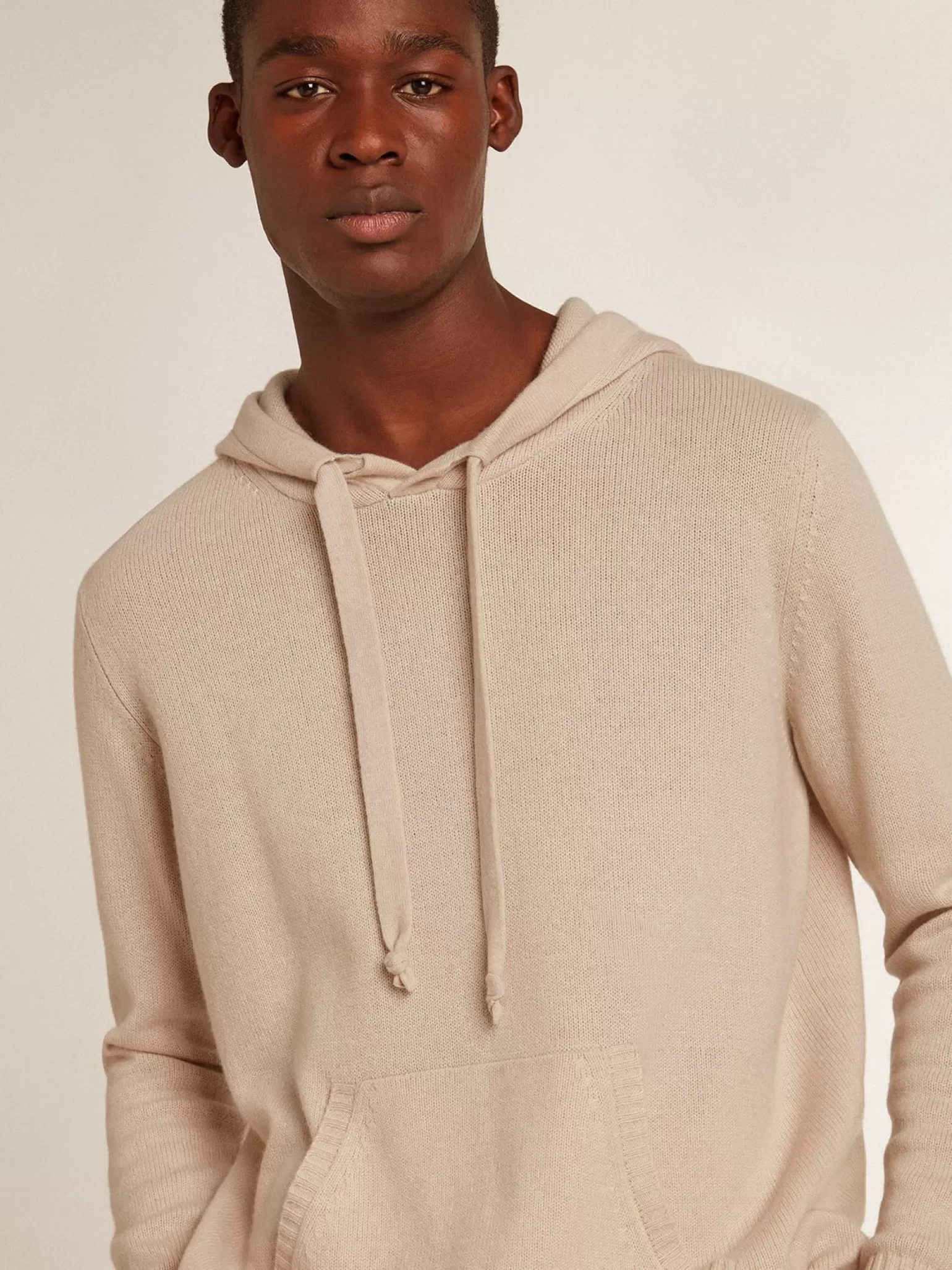 Discount Blusa tipo moletom masculina branca misto caxemira com capuz Moletons