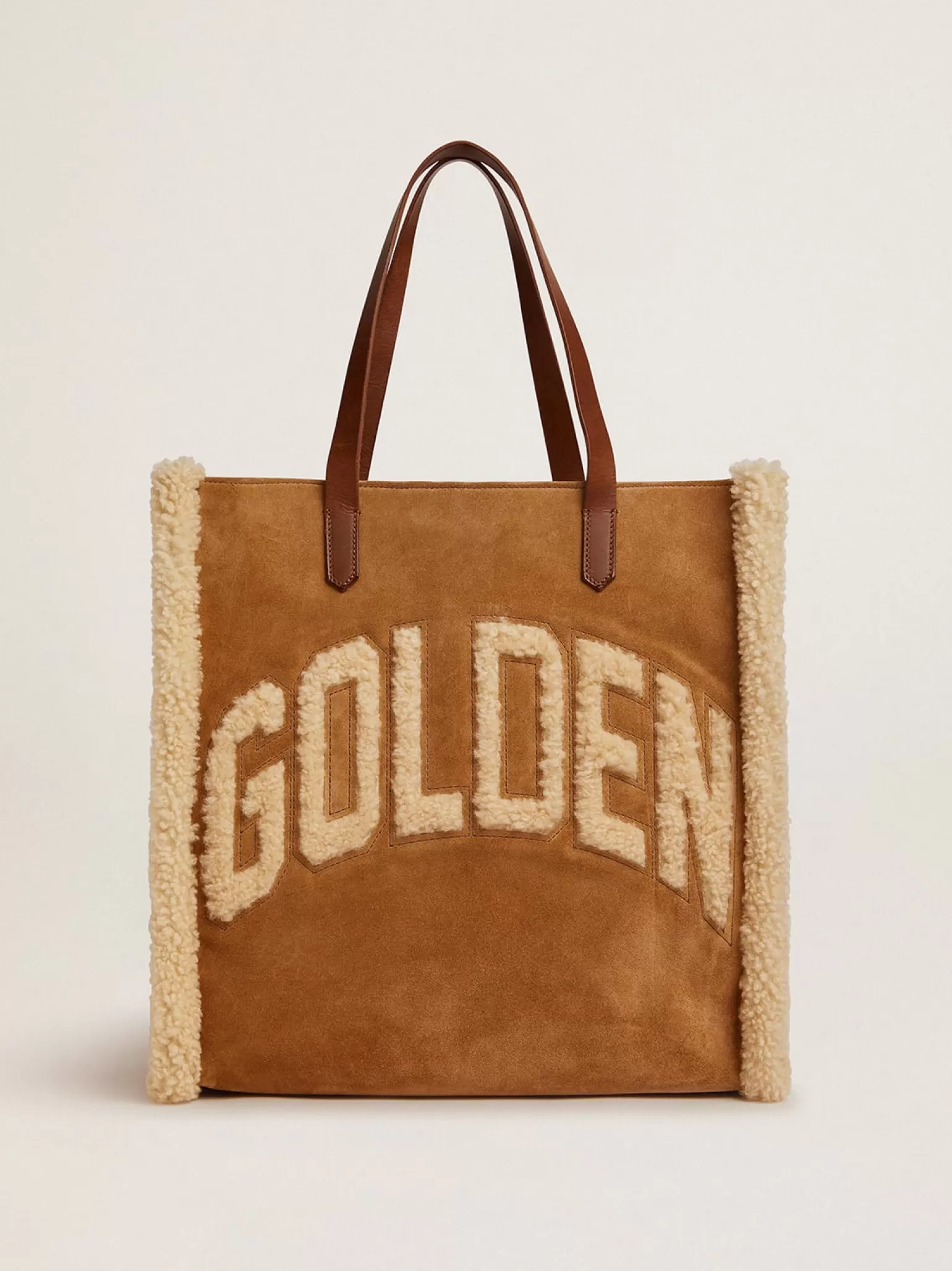 Cheap Bolsa California North-South de camurça com shearling MULHER Bolsas de ombro | Bolsas de mão