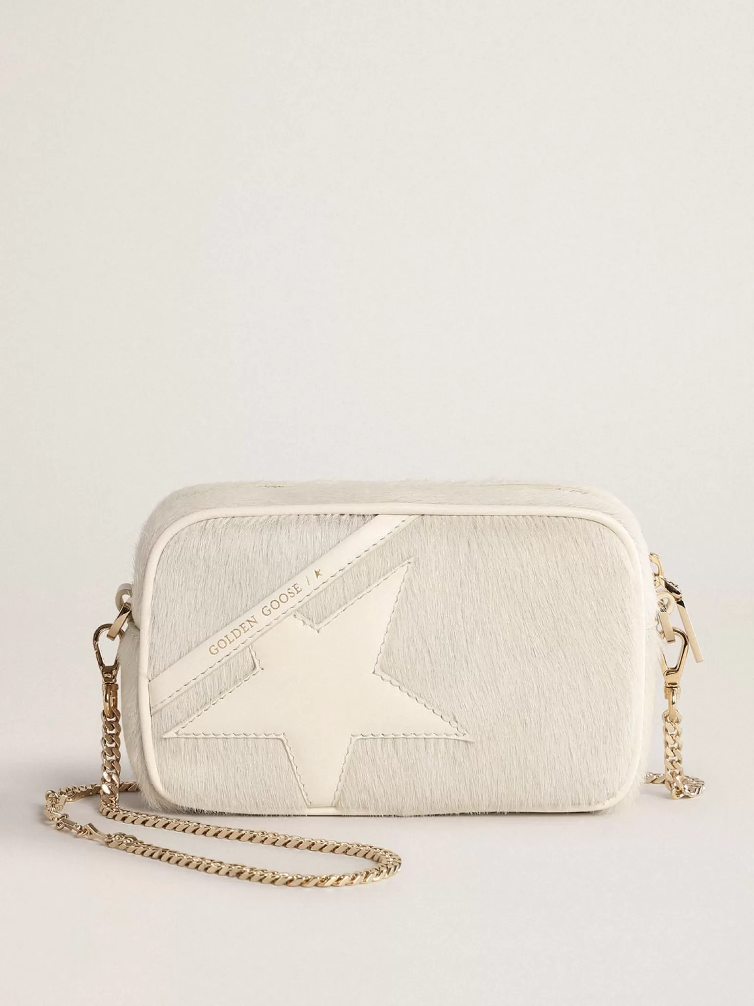 Sale Bolsa Mini Star Bag de couro branco heritage com estrela tom sobre tom MULHER Minibolsas | Bolsas tiracolo