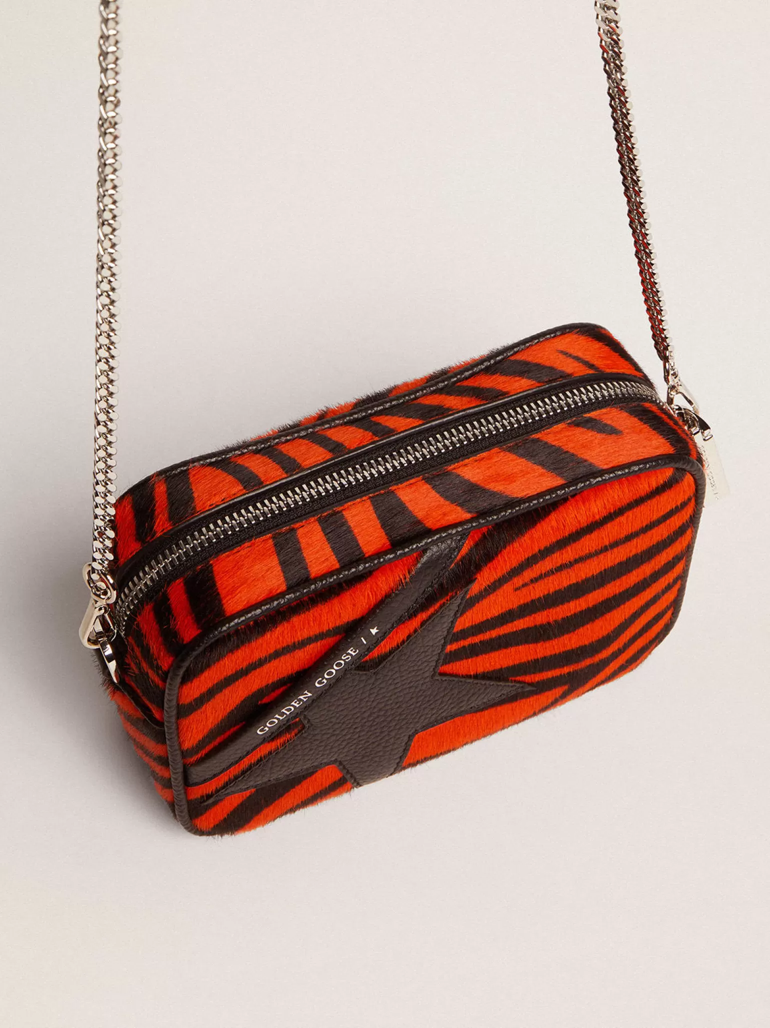 Flash Sale Bolsa Mini Star feminina de couro cavalinho tigre laranja com estrela preta MULHER Minibolsas | Bolsas tiracolo