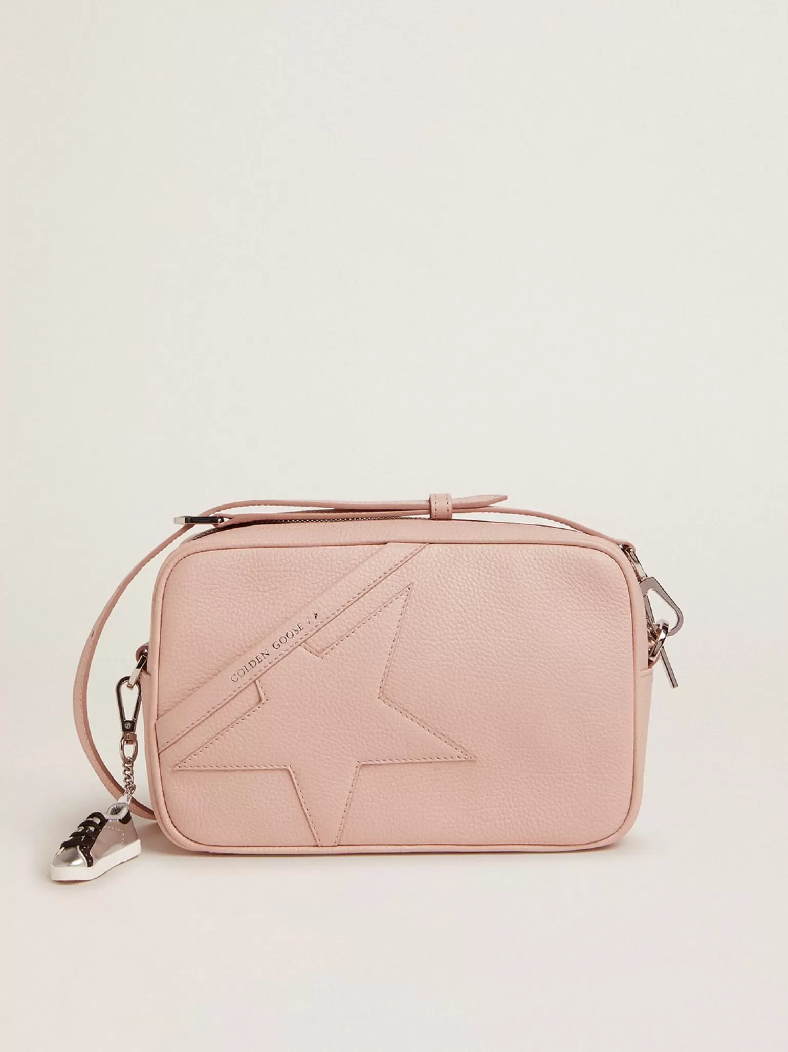 Best Bolsa Star de couro martelado na cor rosa quartzo e estrela tom sobre tom MULHER Bolsas tiracolo