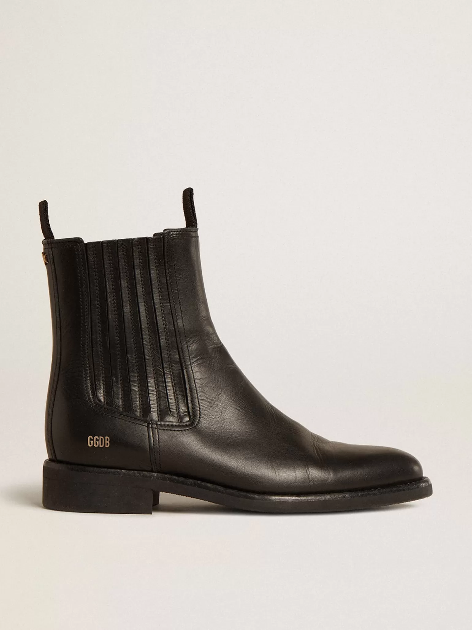 Sale Botas Chelsea masculinas de couro preto Botas