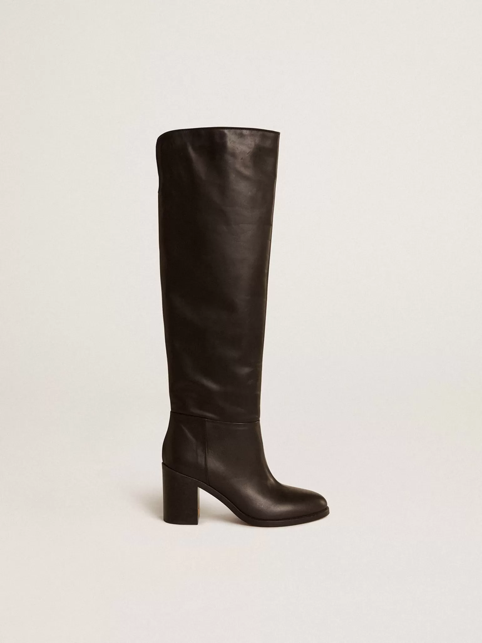 Shop Botas Vivienne de cano alto de couro preto MULHER Botas