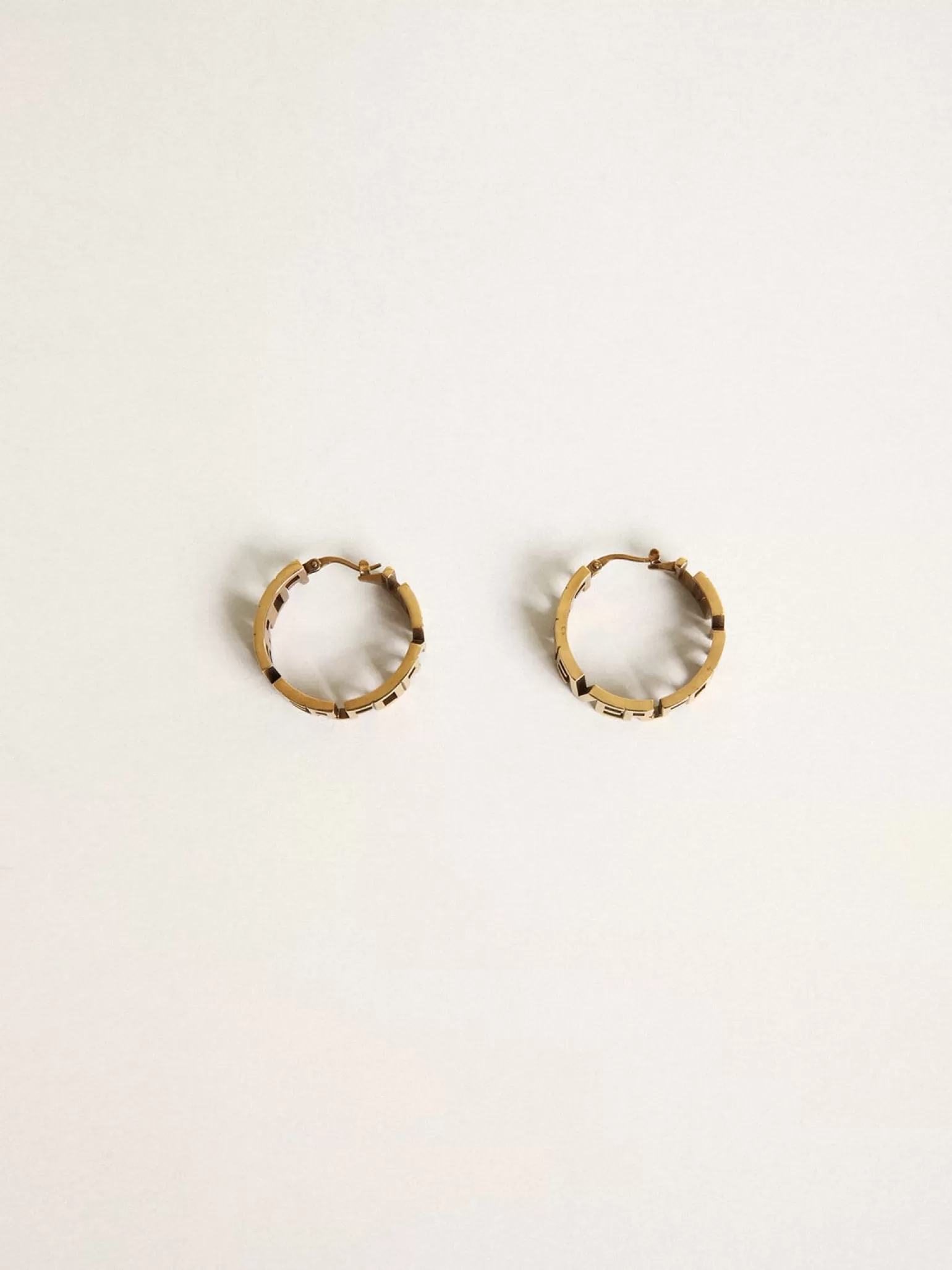 Outlet Brincos de argola na cor ouro velho com escrita Forever For You MULHER Joias