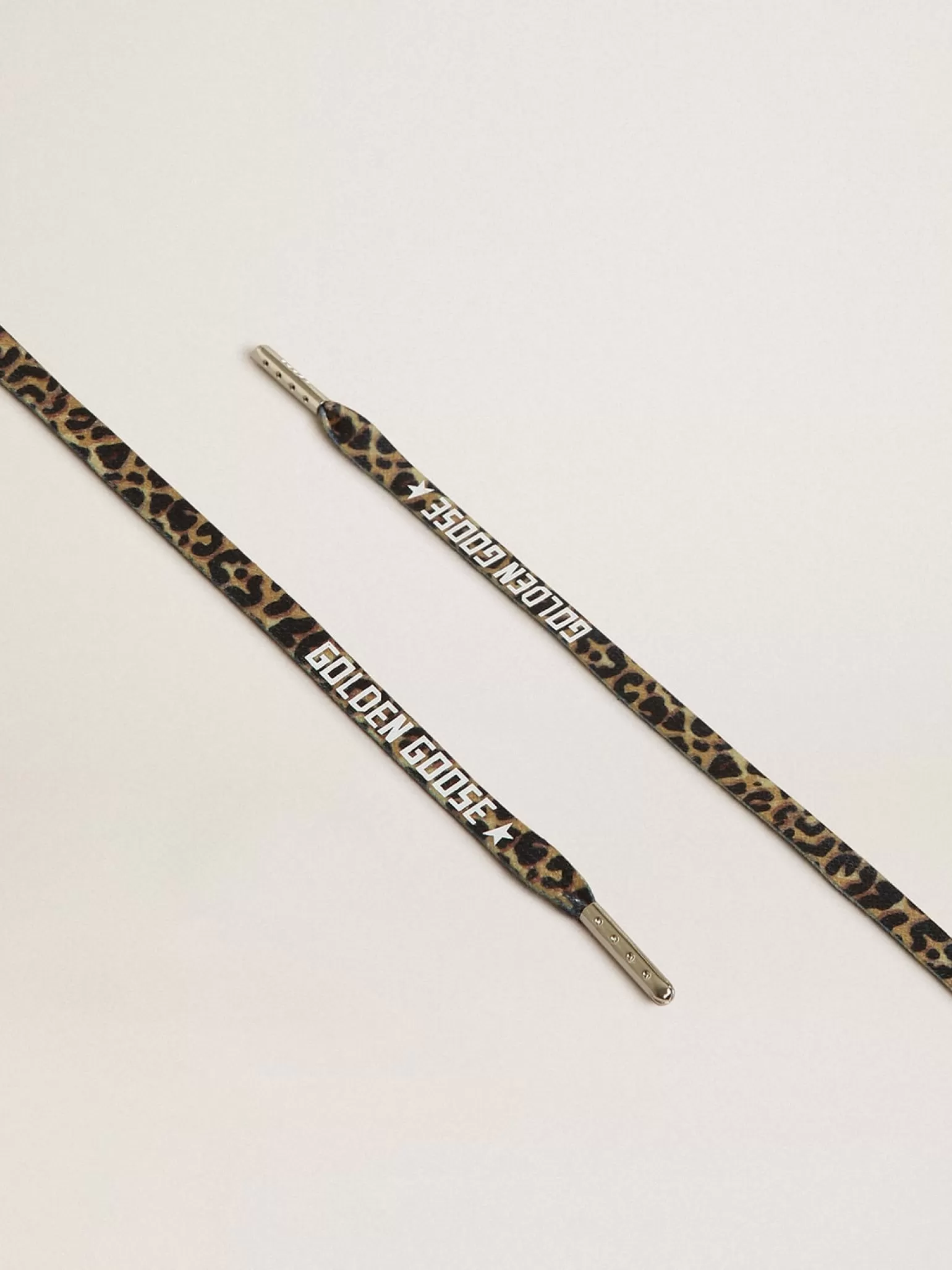 Cheap Cadarços com estampa de leopardo nas cores bege e marrom com logo branco em contraste MULHER Cadarços | Cadarços