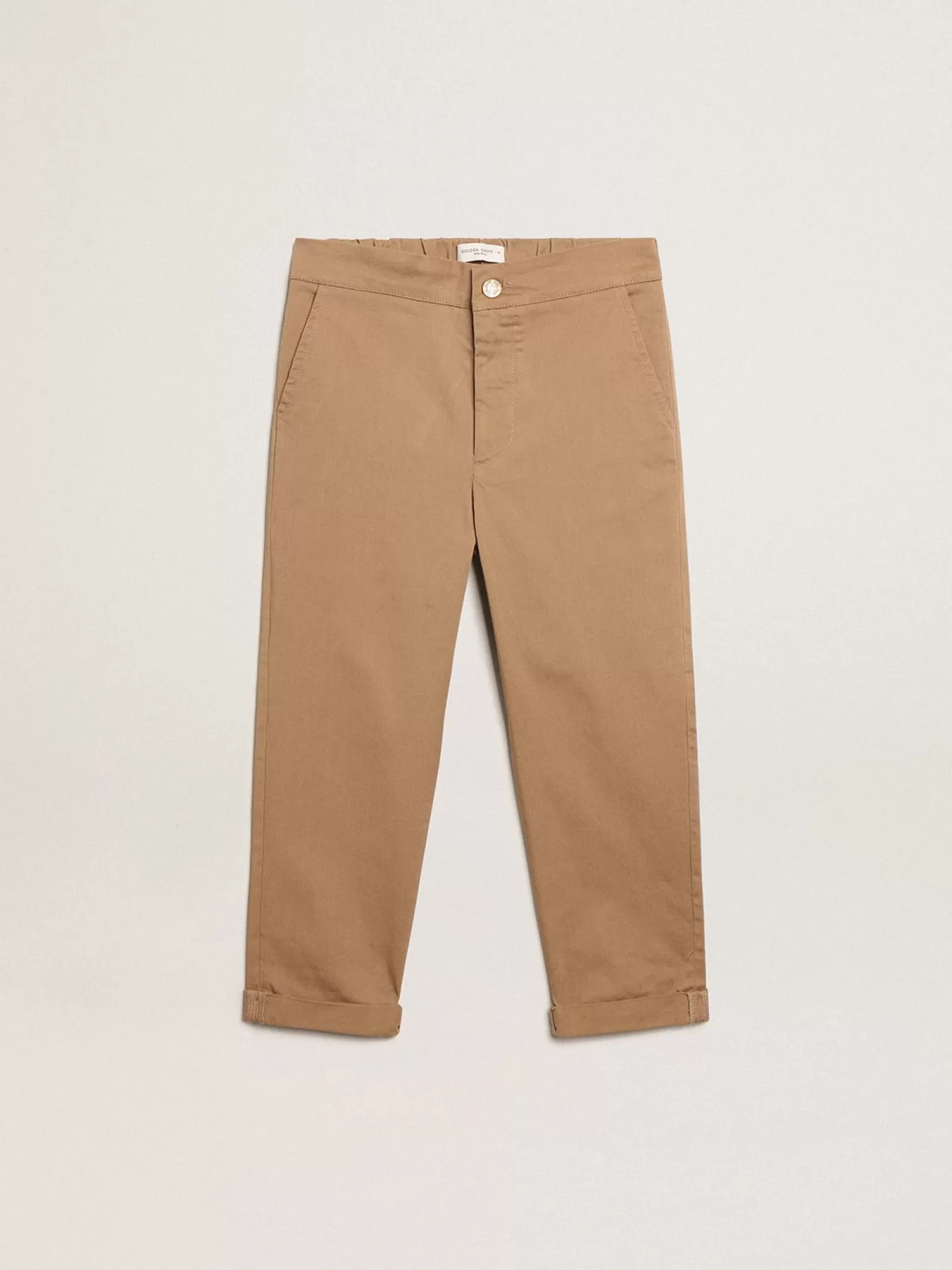 Online Calça chino infantil masculina de algodão cor caramelo Bottoms (4-12 years)