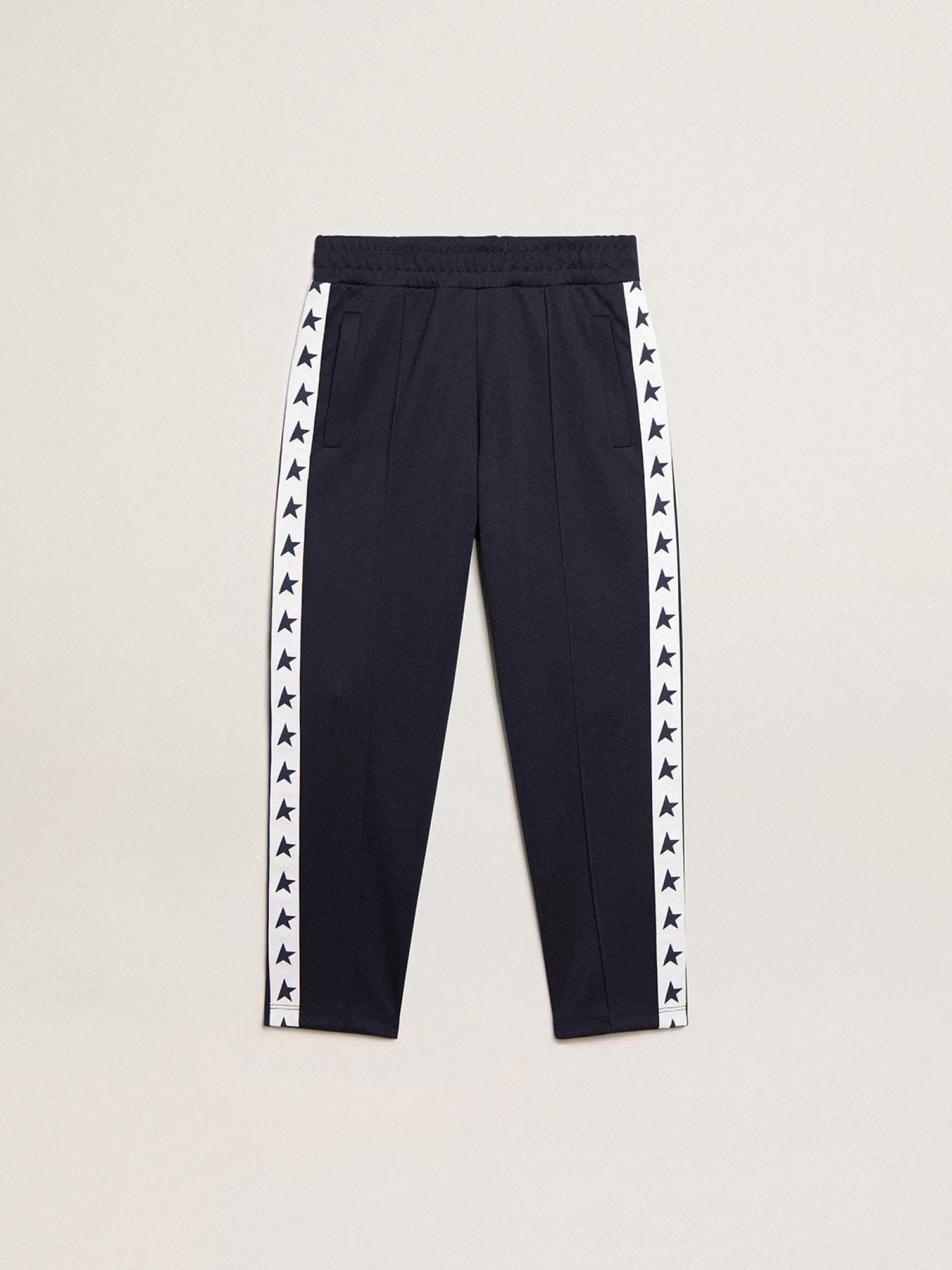 Cheap Calça de jogging azul-escura com fita branca e estrelas em contraste Bottoms (4-12 years)