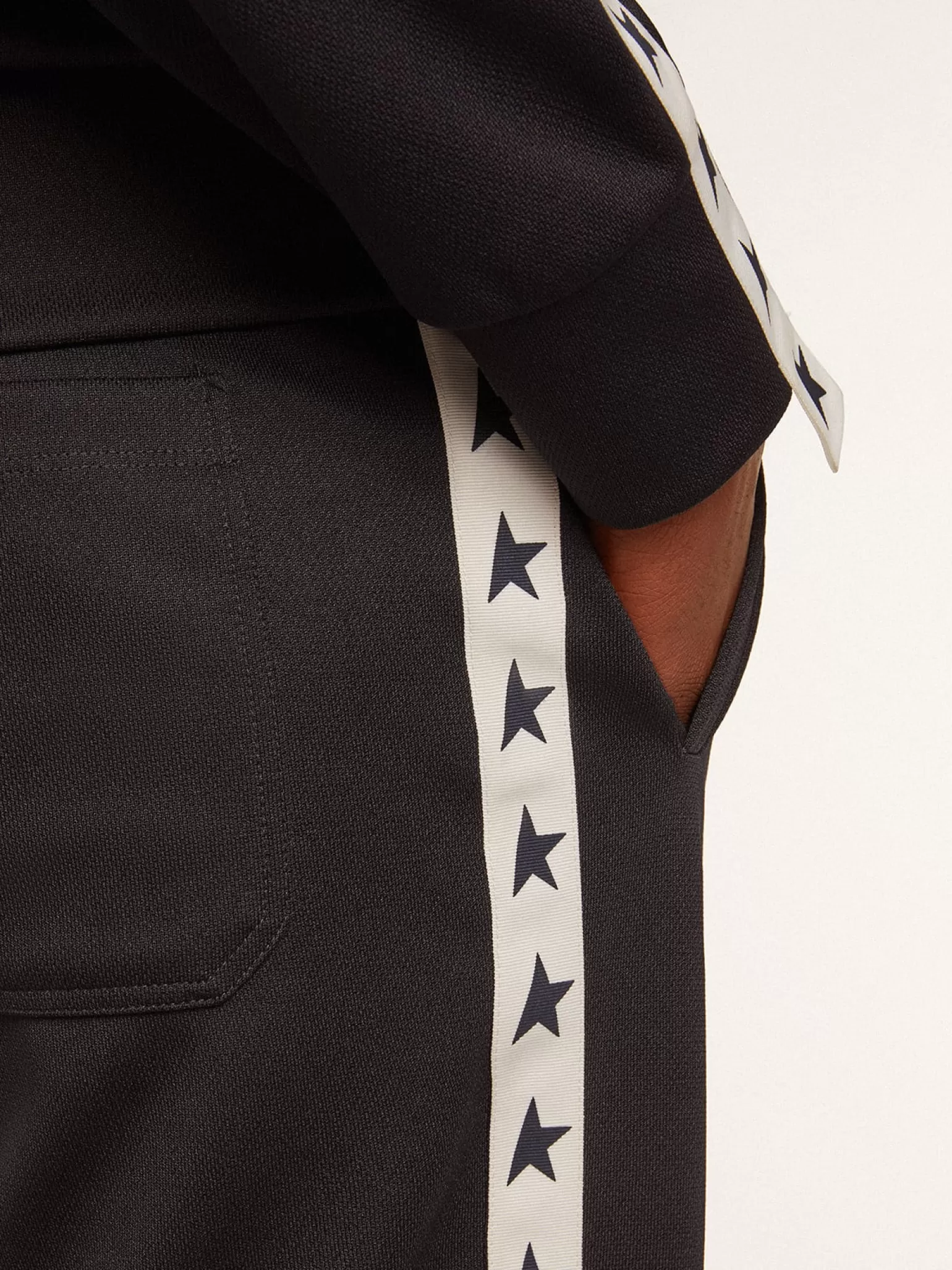 Best Sale Calça de jogging azul-escura com fita e estrelas em contraste Jeans e calças