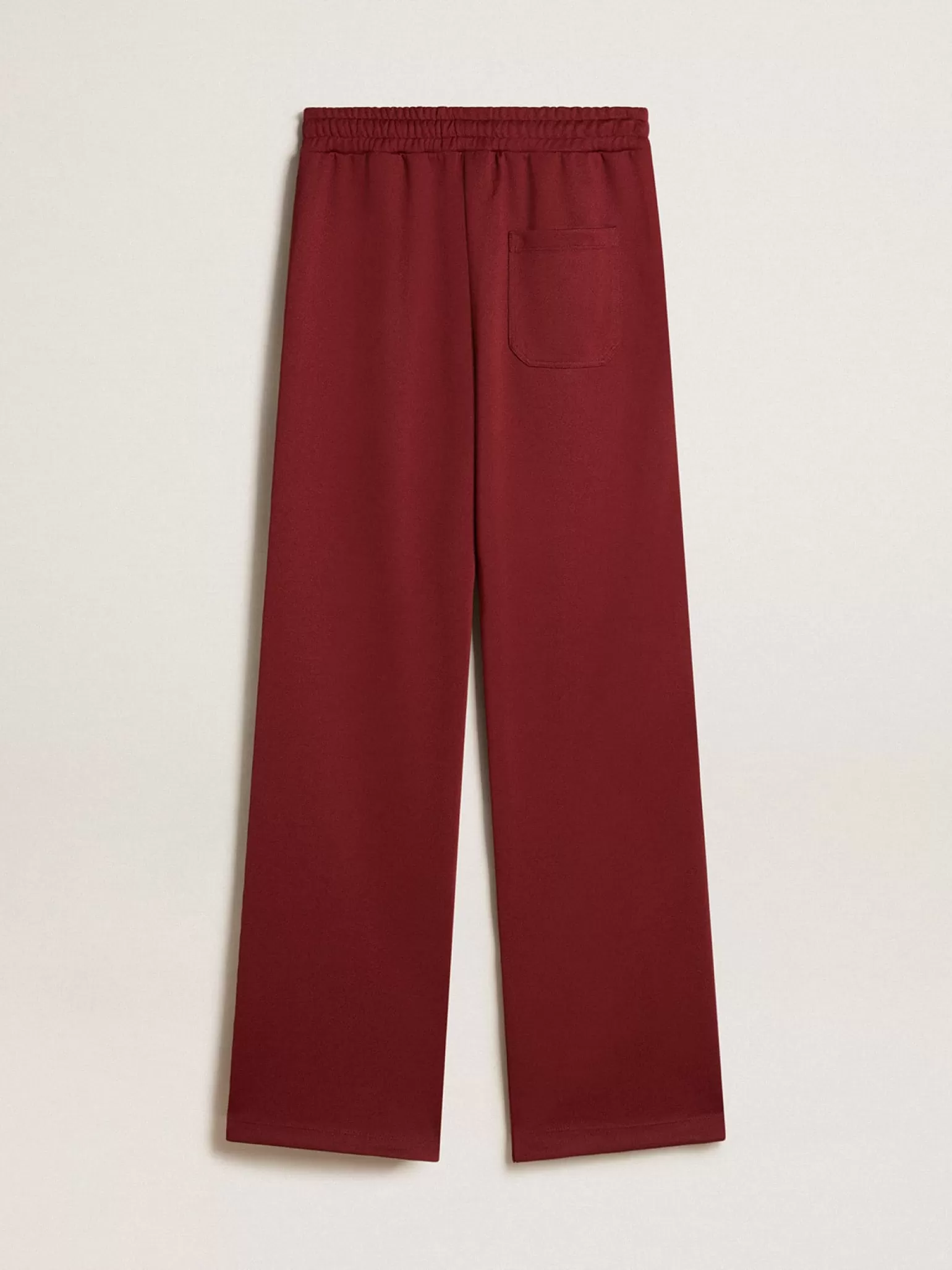 Fashion Calça de jogging feminina bordô com estrelas nas laterais MULHER Jeans e calças