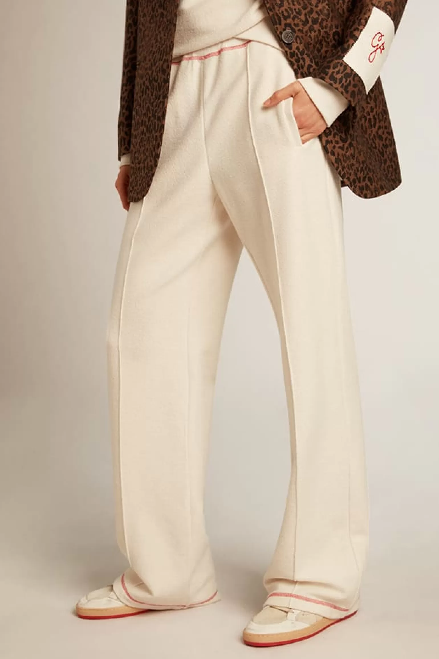 Cheap Calça de jogging Feminina na cor branco heritage com logo CNY MULHER Jeans e calças