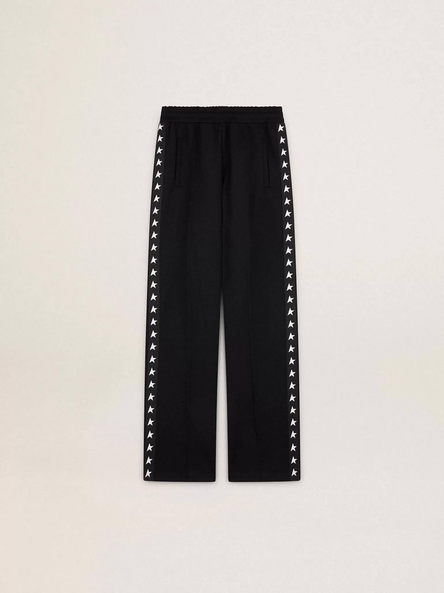New Calça de jogging feminina preta com estrelas brancas nas laterais MULHER Jeans e calças
