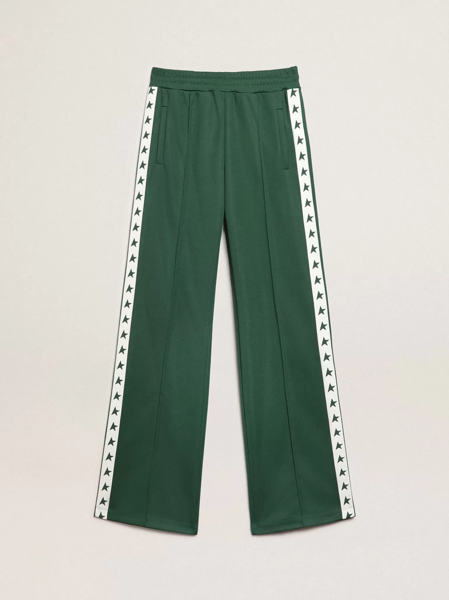 New Calça de jogging feminina verde brilhante com faixa e estrelas MULHER Jeans e calças