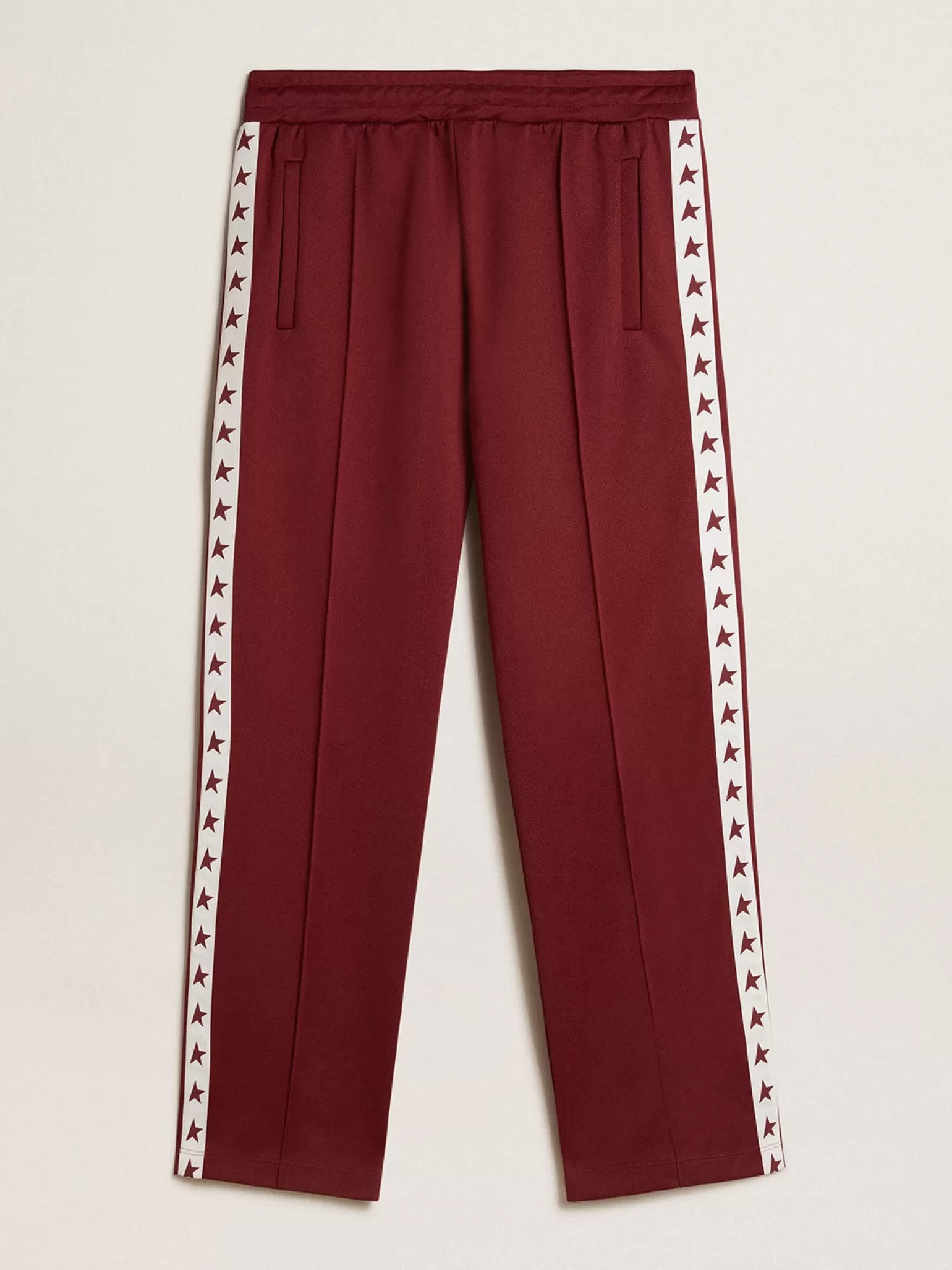 Cheap Calça de jogging masculina bordô com estrelas nas laterais Jeans e calças