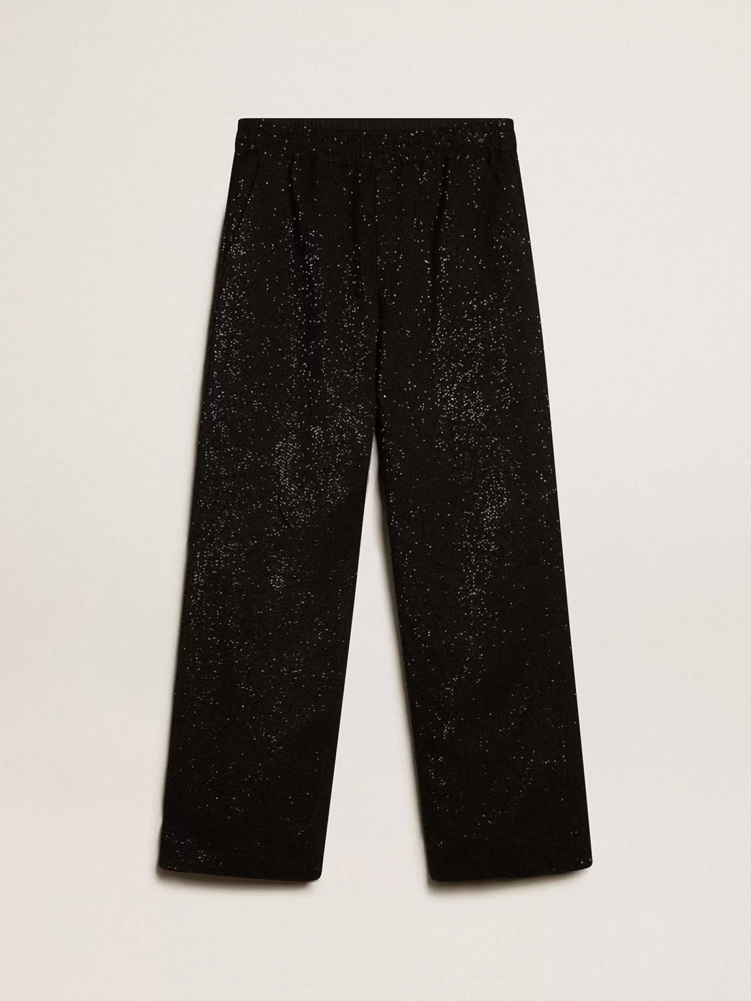 Best Calça de jogging masculina em misto linho preto com lantejoulas Jeans e calças