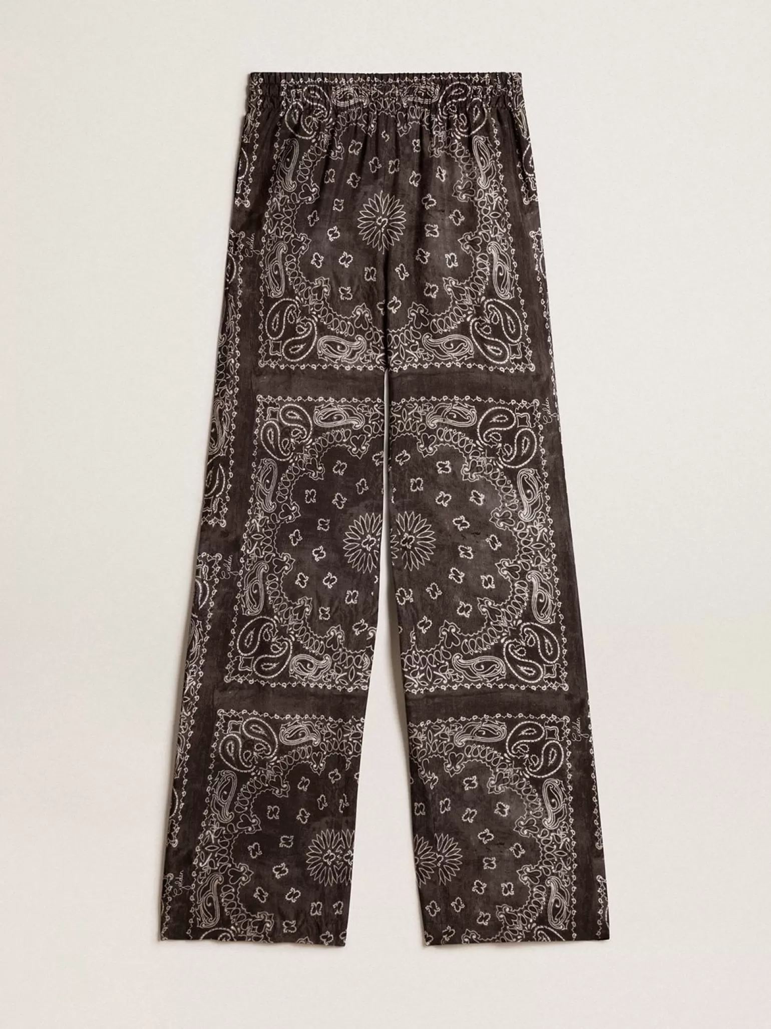 Shop Calça de jogging na cor antracite com estampa caxemira MULHER Jeans e calças