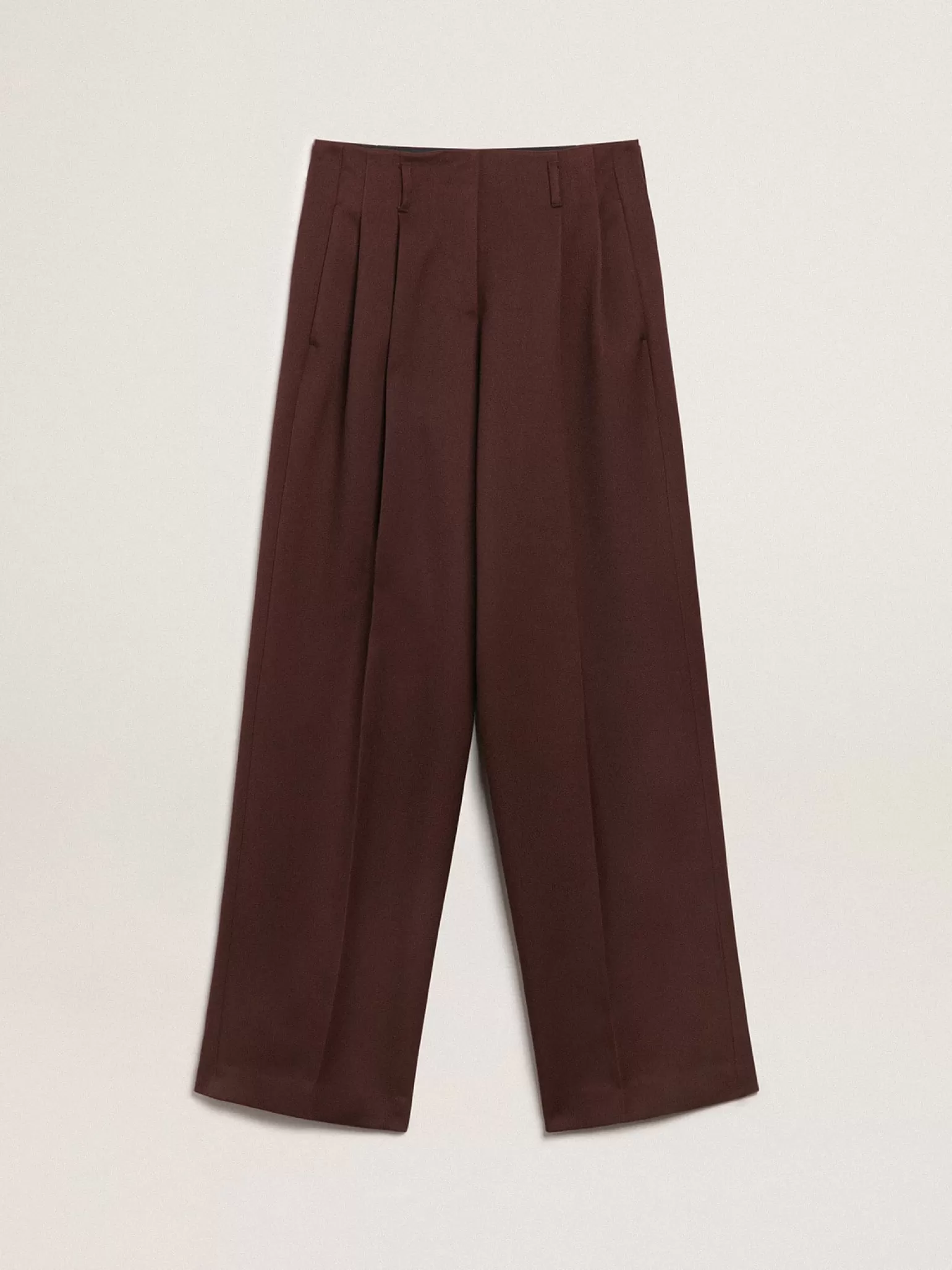 Fashion Calça feminina de gabardine de lã cor café MULHER Jeans e calças