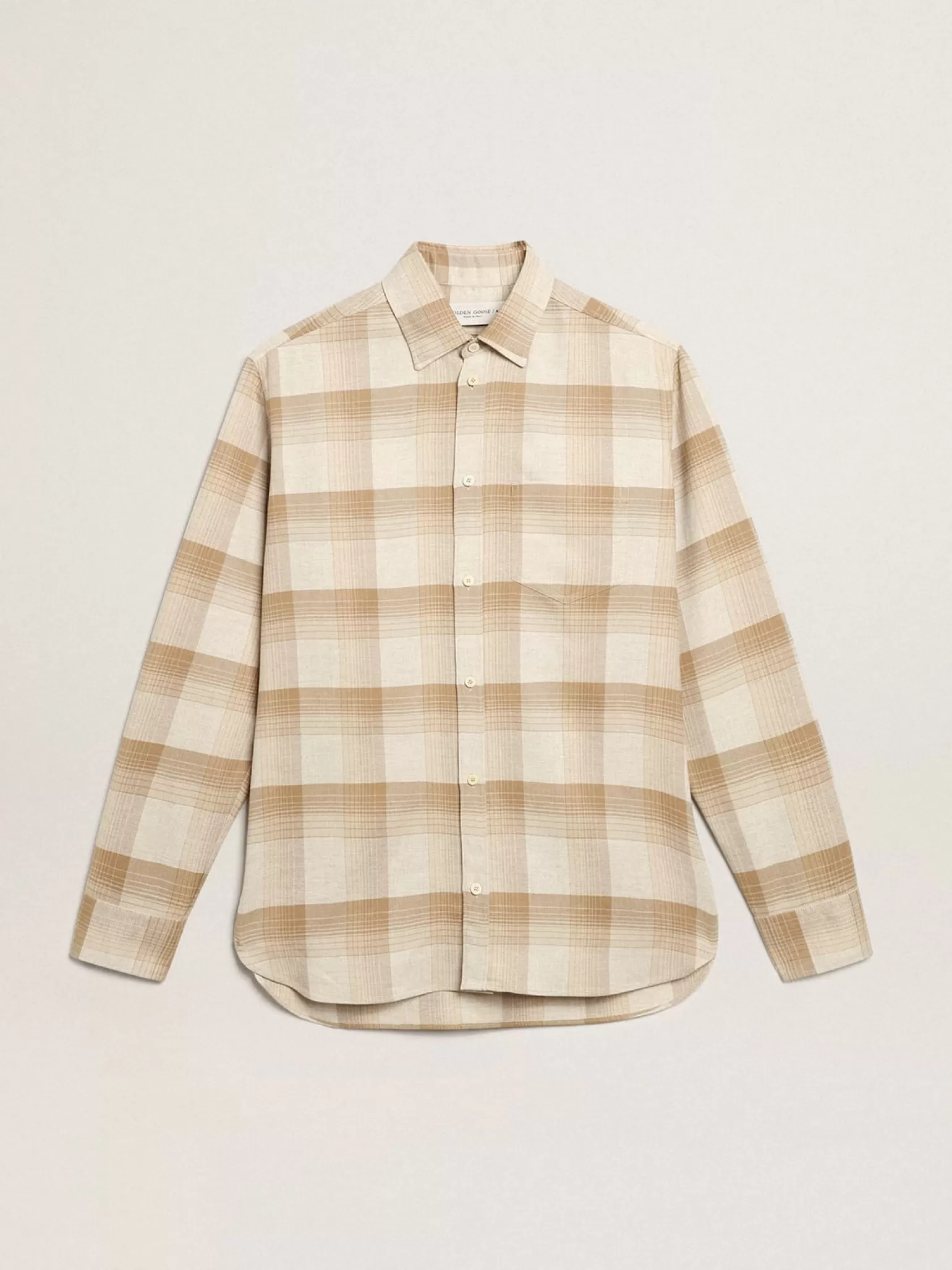 Clearance Camisa de modelagem slim cor de pimenta e areia escura Camisas
