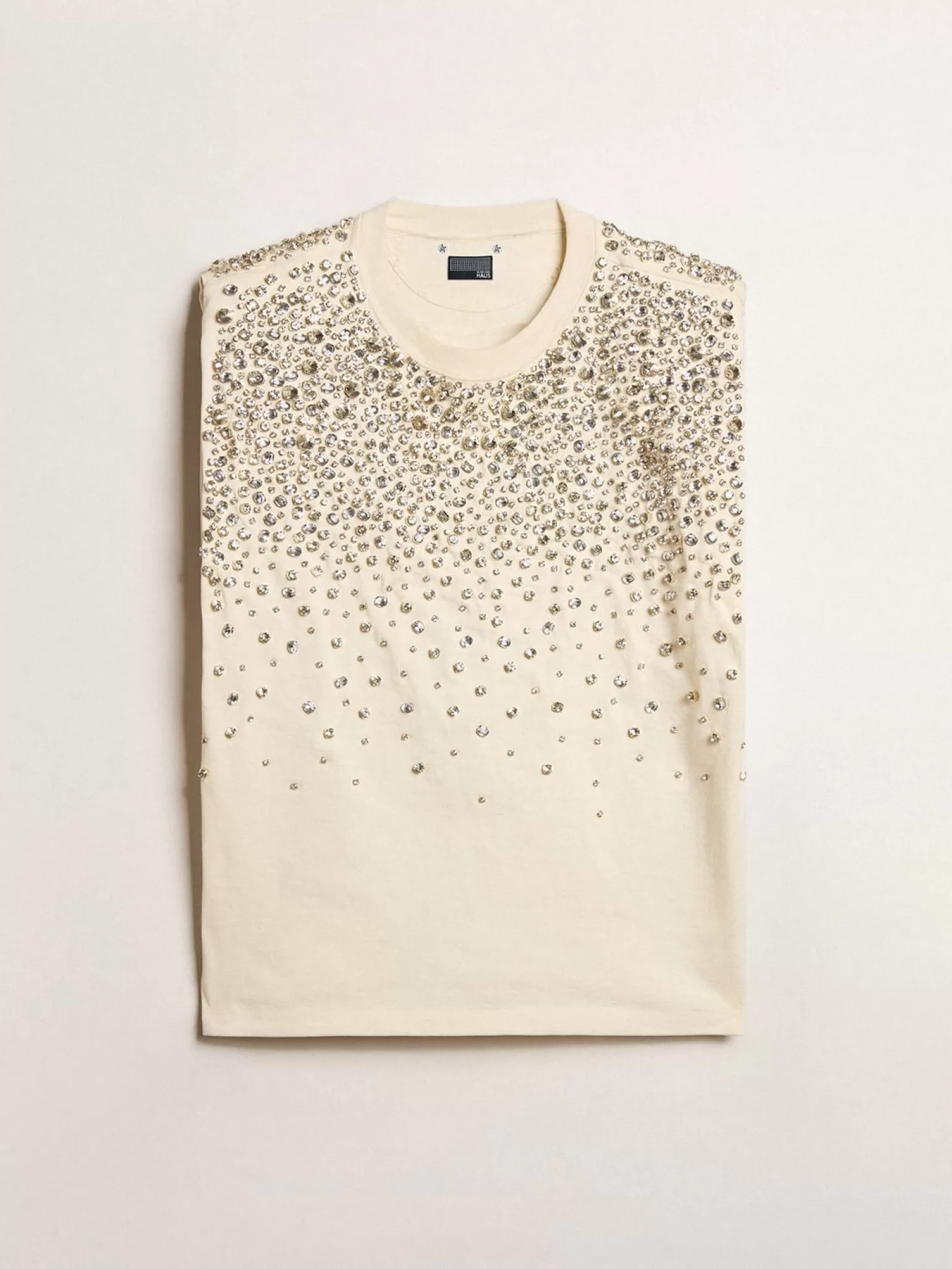 Cheap Camiseta Exclusiva HAUS of Dreamers branco usado com bordados Swarovski MULHER Camisetas