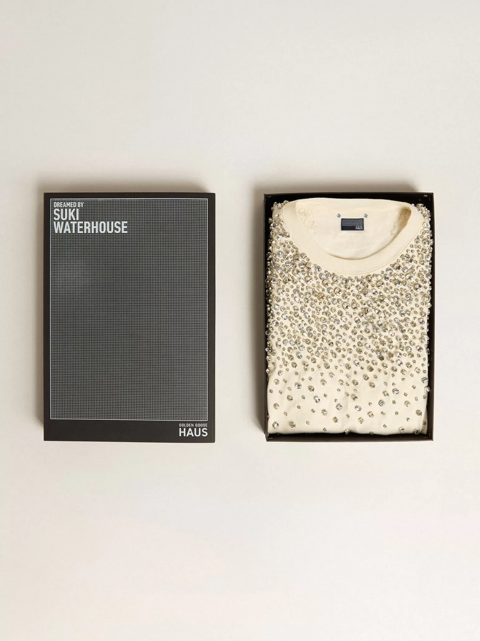 Cheap Camiseta Exclusiva HAUS of Dreamers branco usado com bordados Swarovski MULHER Camisetas