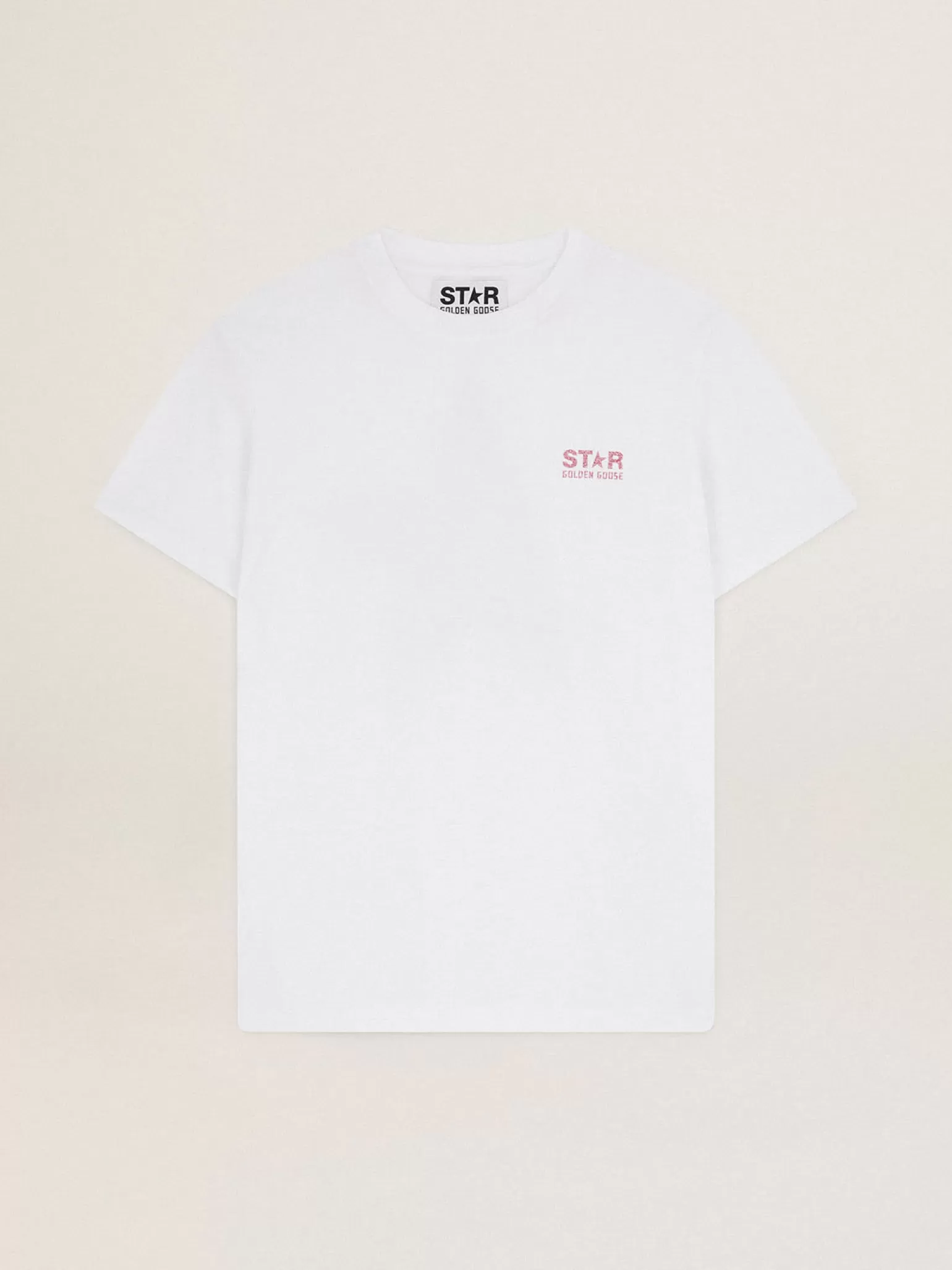 Cheap Camiseta feminina branca com logo e estrela de glitter rosa MULHER Camisetas