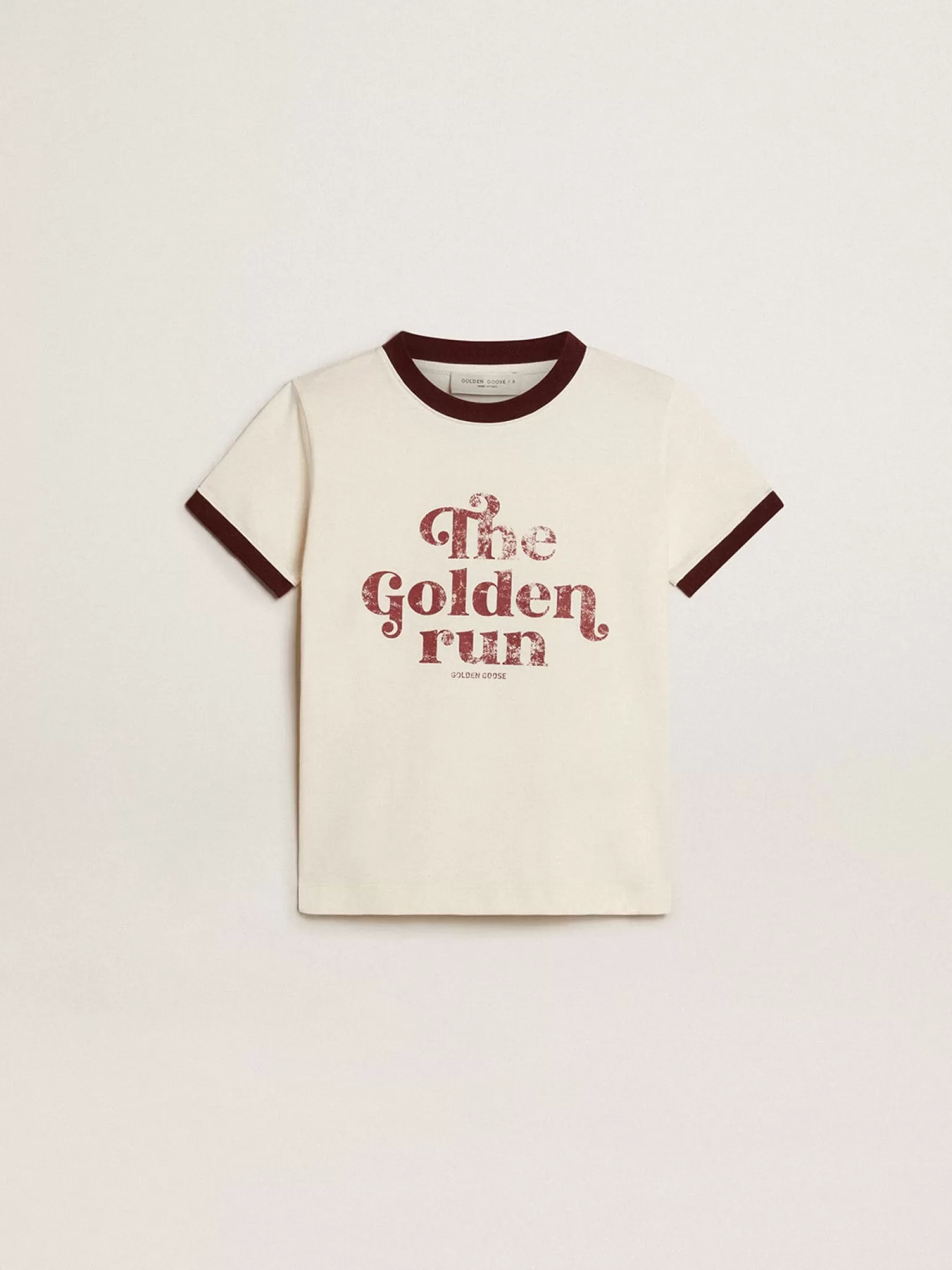 Fashion Camiseta infantil masculina de algodão branco com estampa desbotada no centro Roupas de cima (4-12 years)