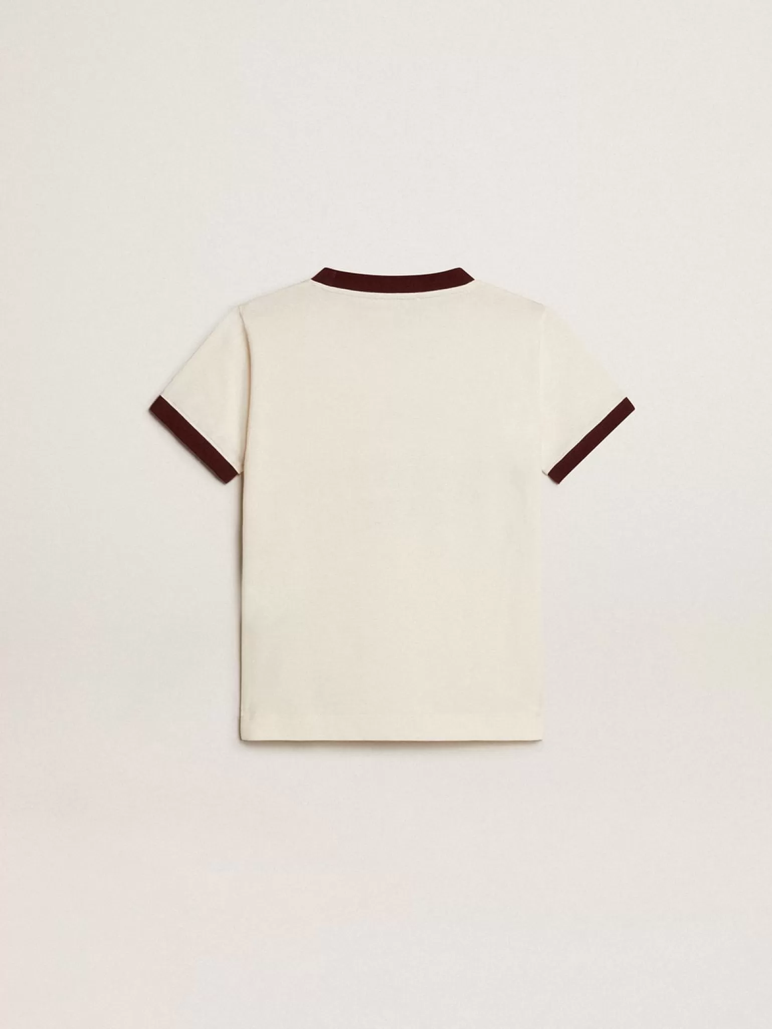 Fashion Camiseta infantil masculina de algodão branco com estampa desbotada no centro Roupas de cima (4-12 years)