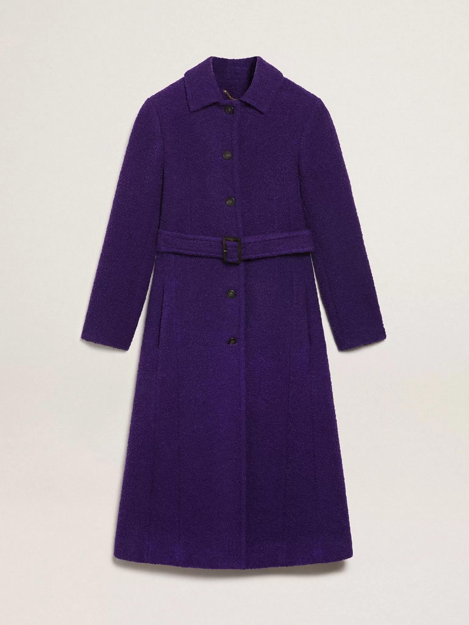 Clearance Casaco feminino de lã roxo índigo e forro com estampa MULHER Casacos e blusões