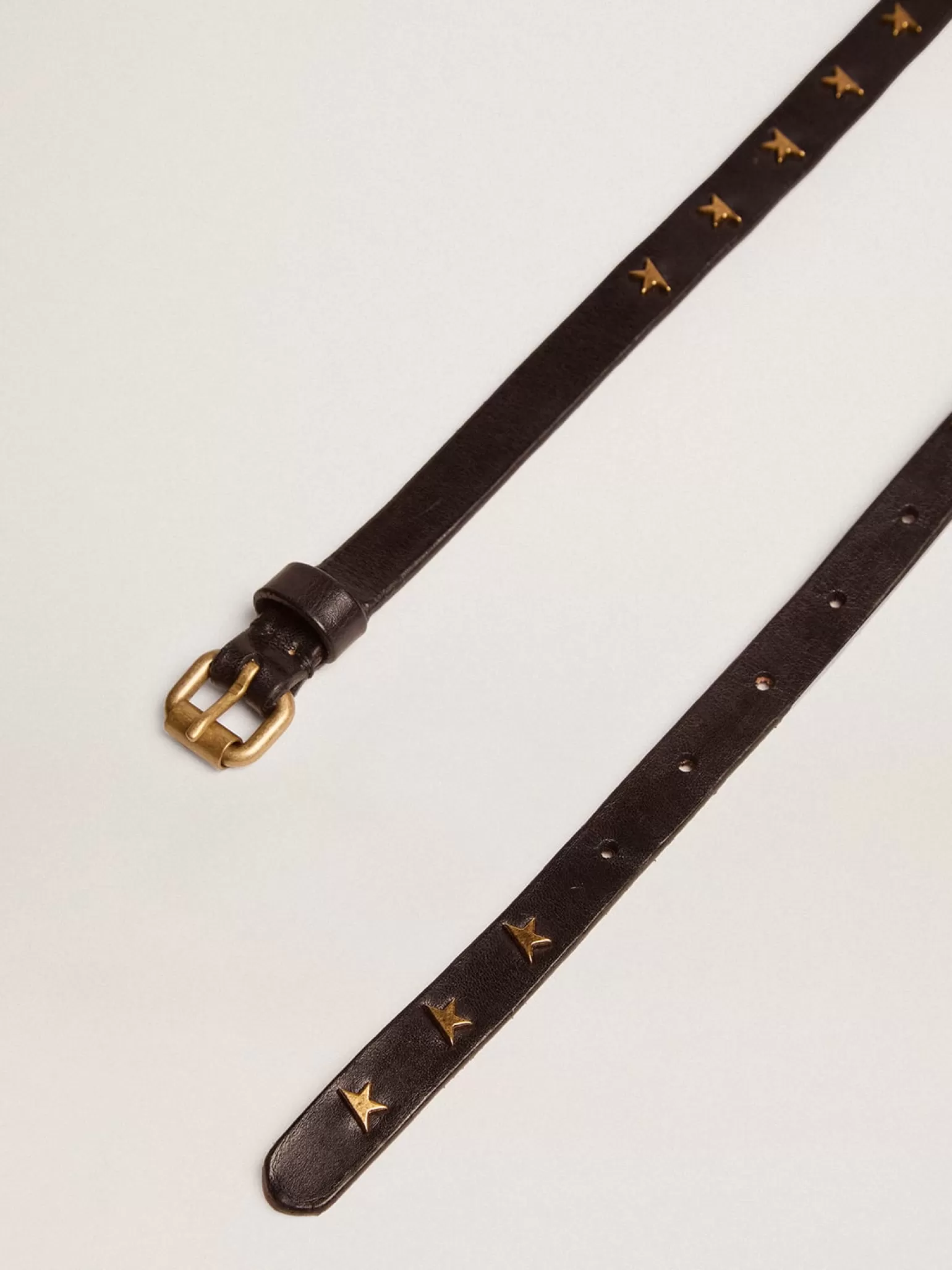 Best Cinto feminino de couro preto com tachas em forma de estrela MULHER Cintos
