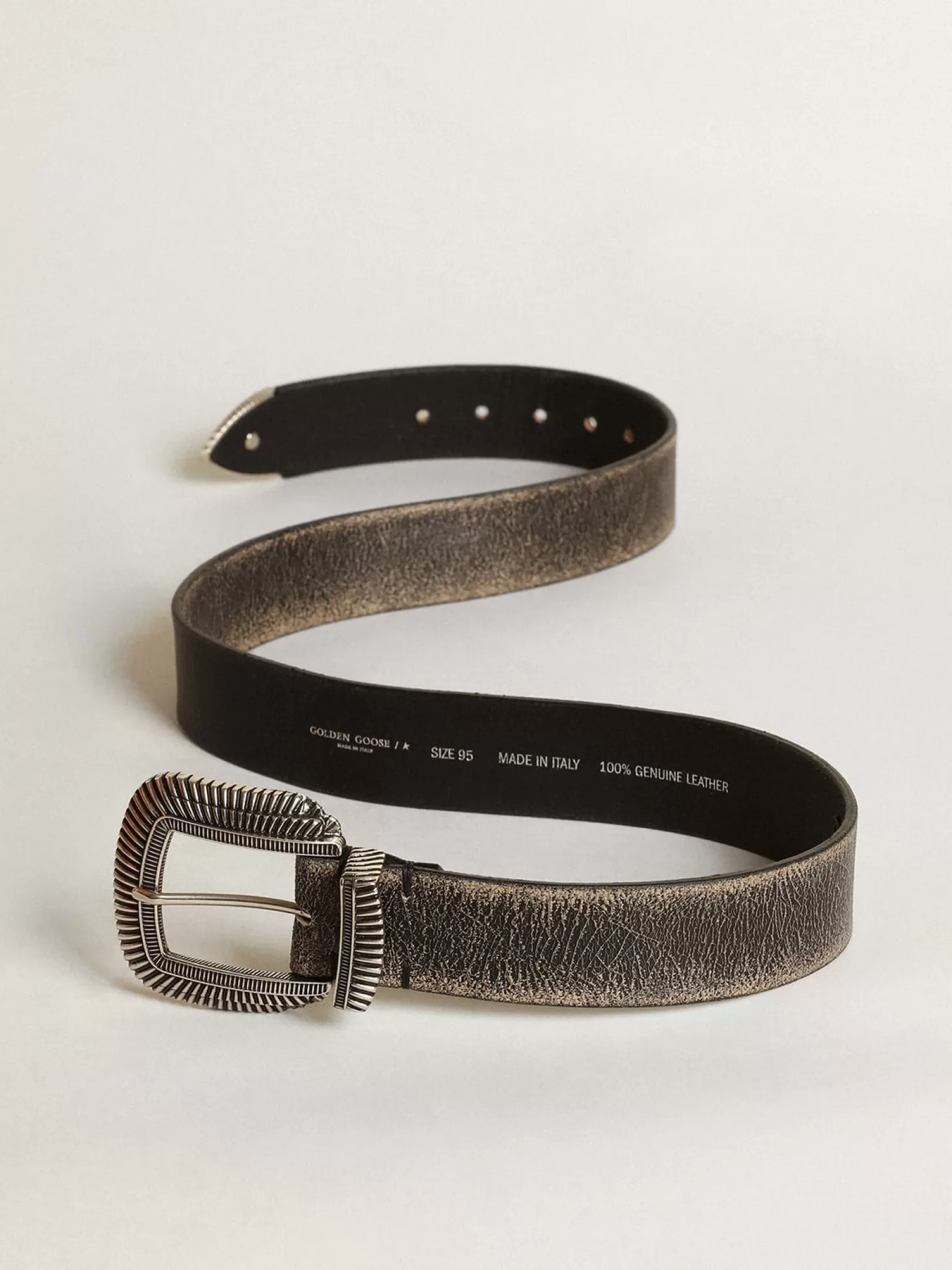 Cheap Cinto masculino de couro preto com fivela decorada Cintos