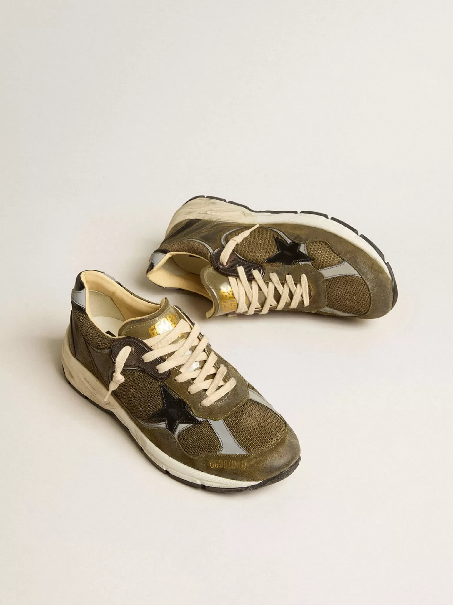 Shop Dad-Star Masculino de suede e tela com estrela e talão de couro preto Dad-Star