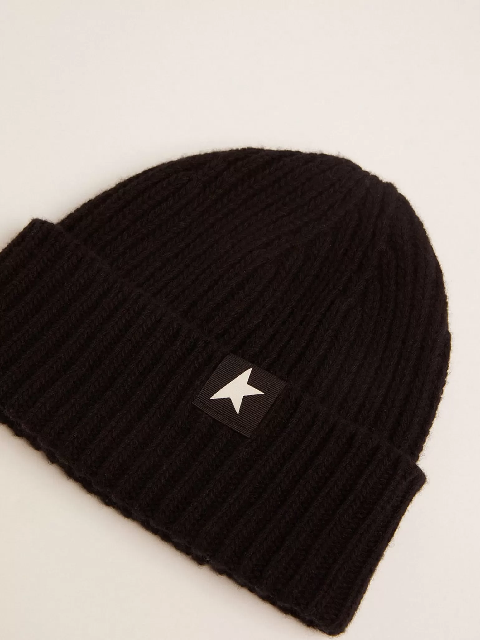 Clearance Gorro de lã preta com estrela branca MULHER Chapéus e bonés | Chapéus e bonés