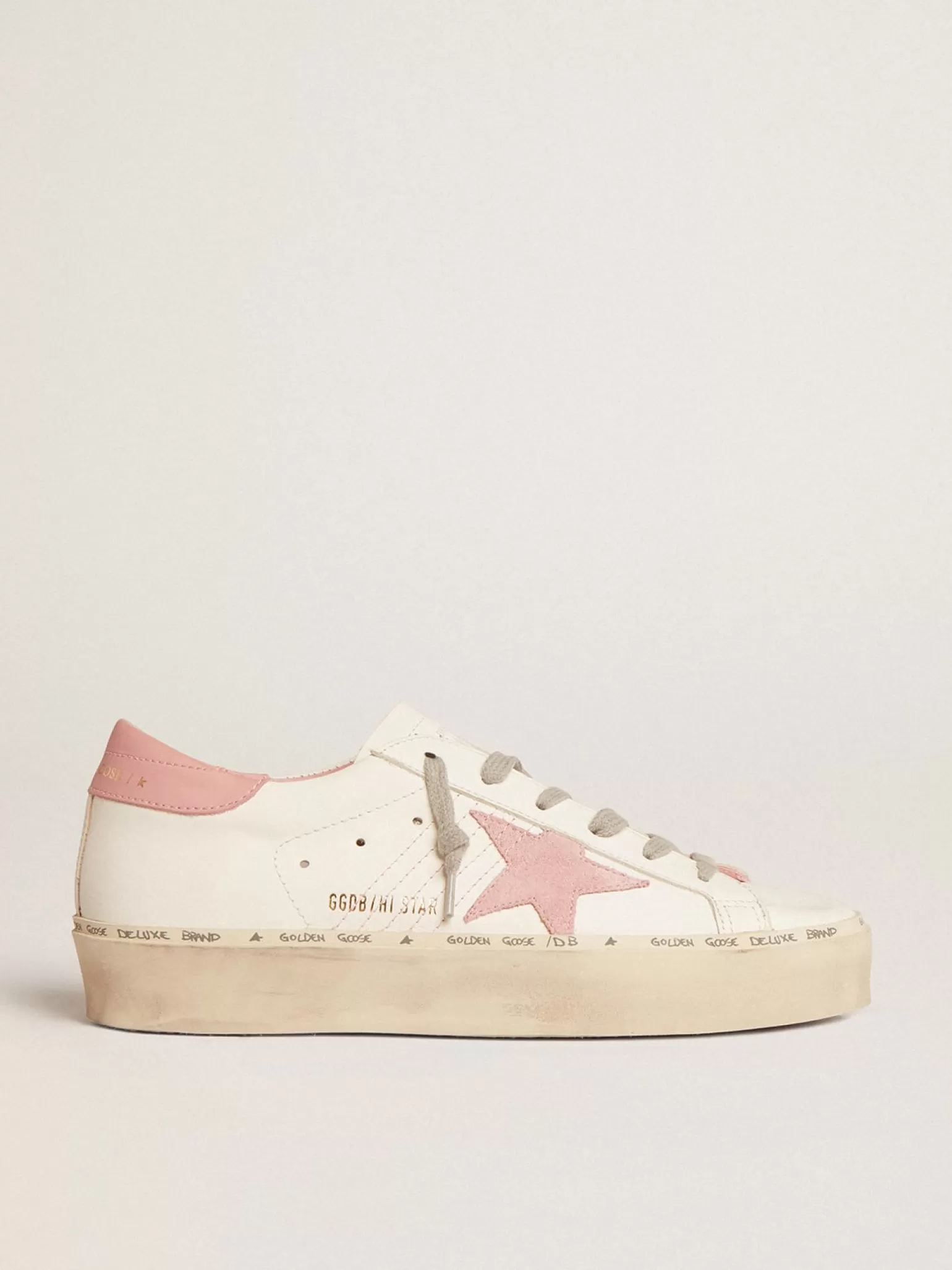 Best Sale Hi Star com estrela de suede e talão de couro rosa antigo MULHER Hi Star