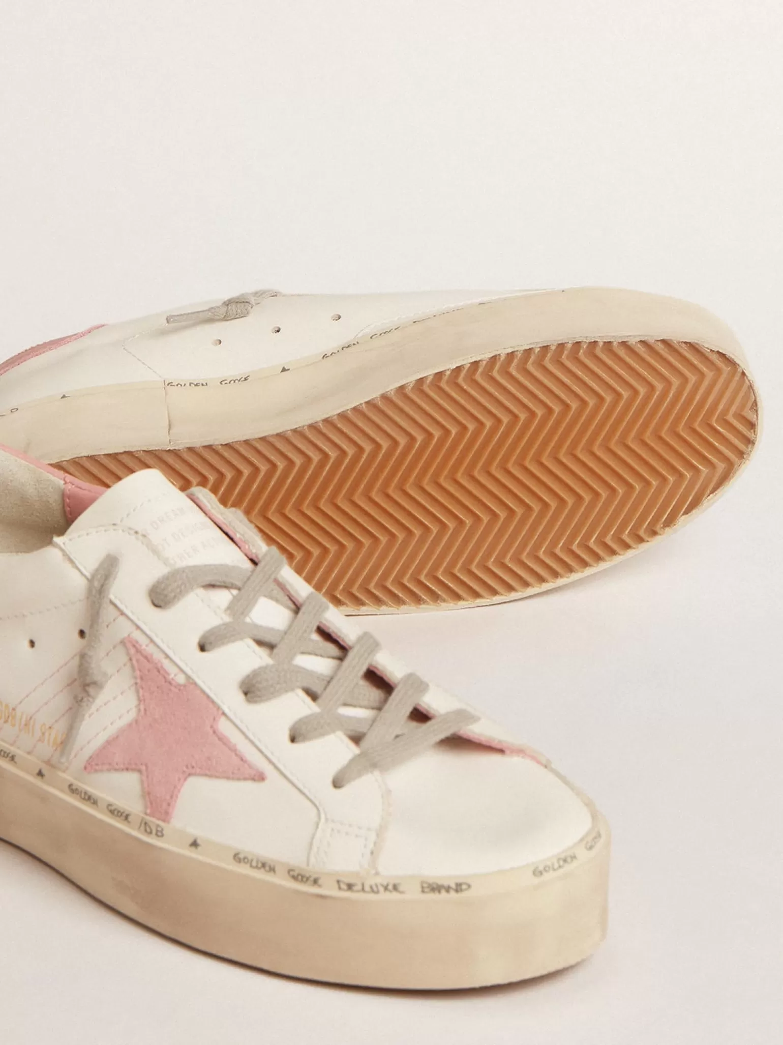 Best Sale Hi Star com estrela de suede e talão de couro rosa antigo MULHER Hi Star