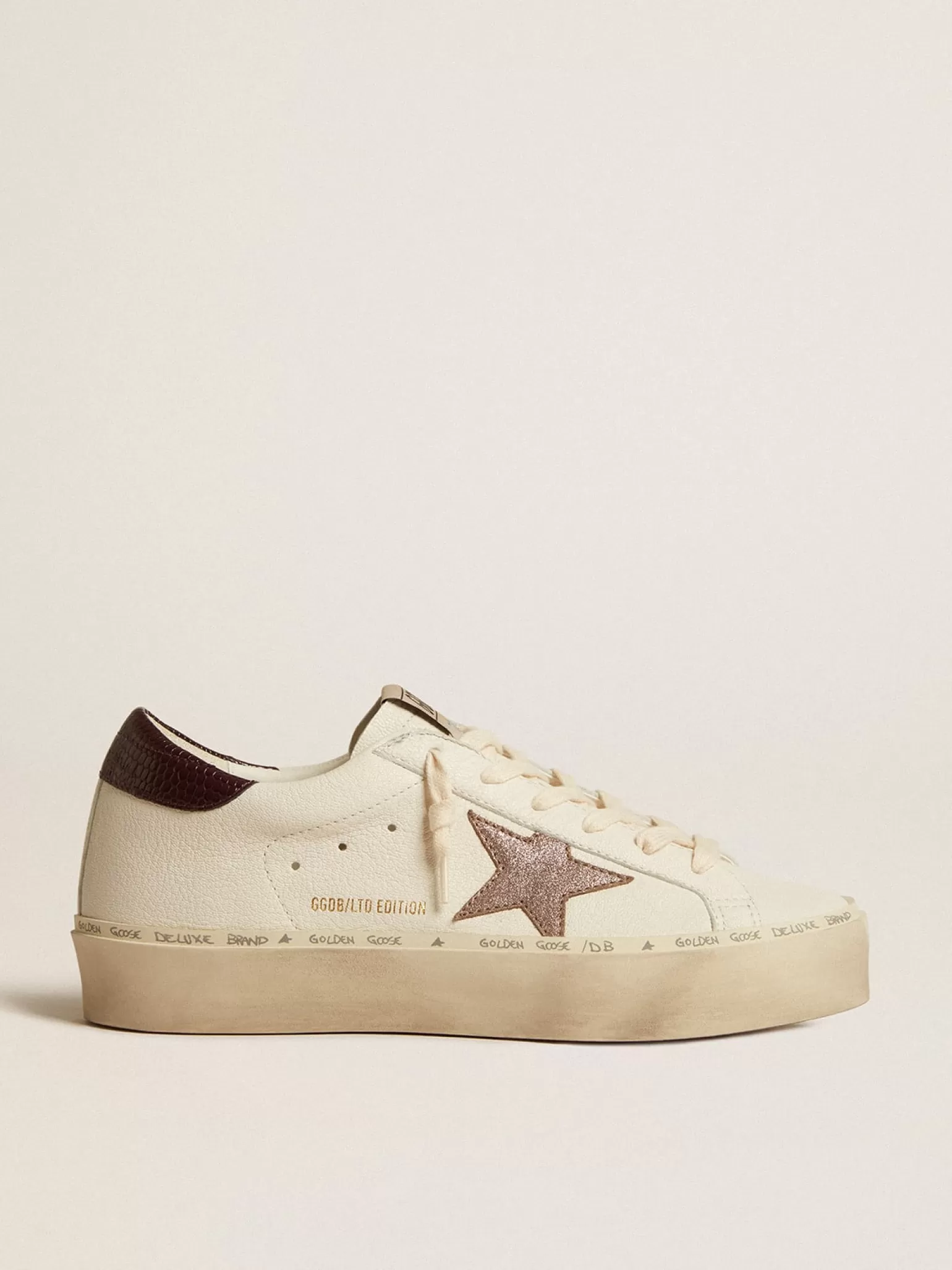 Flash Sale Hi Star LTD de napa com estrela de glitter e talão com estampa de lagarto MULHER Hi Star
