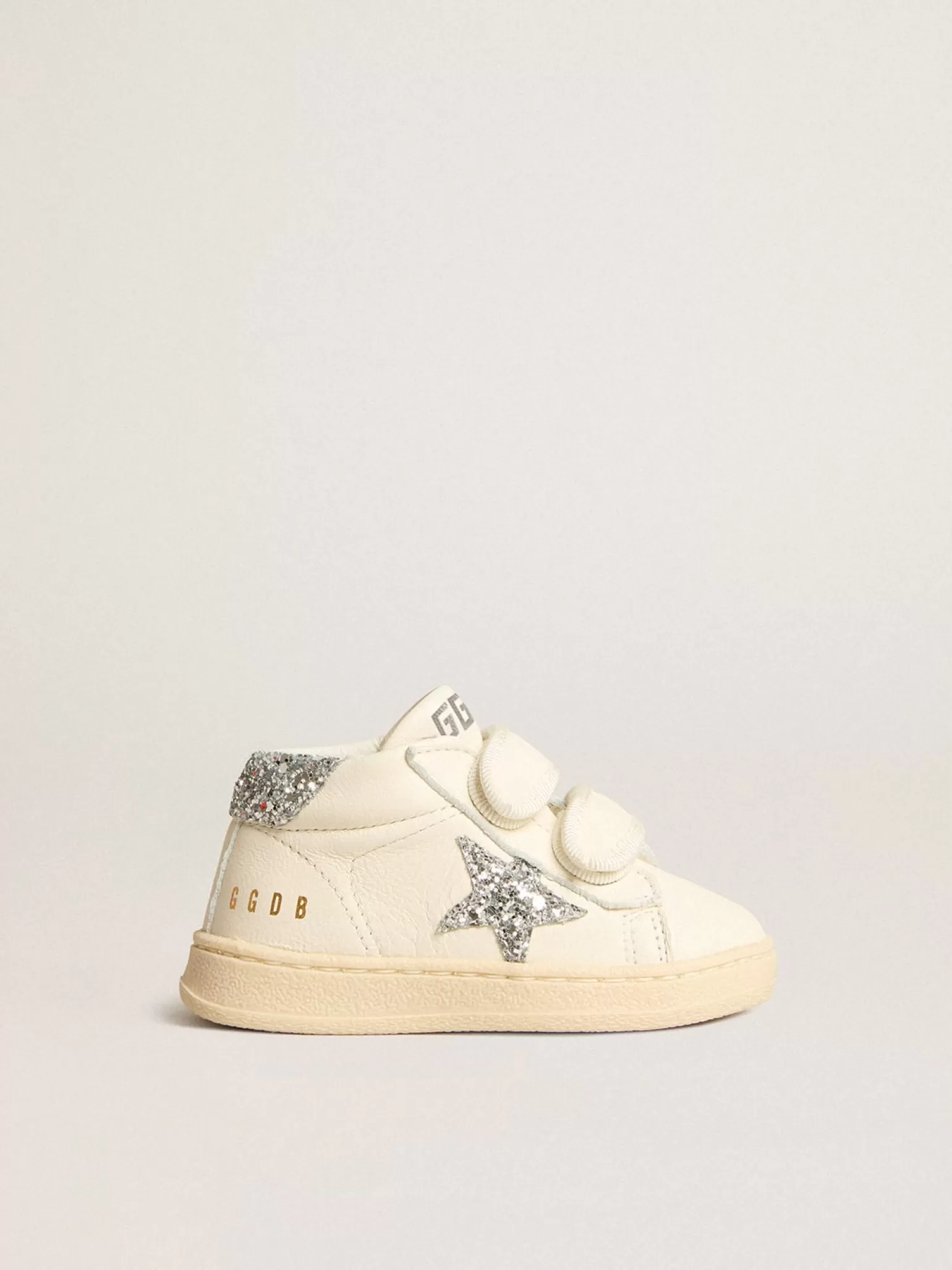 New June de napa com estrela e talão de glitter prateado Meninas pequenas (1-3 anos)