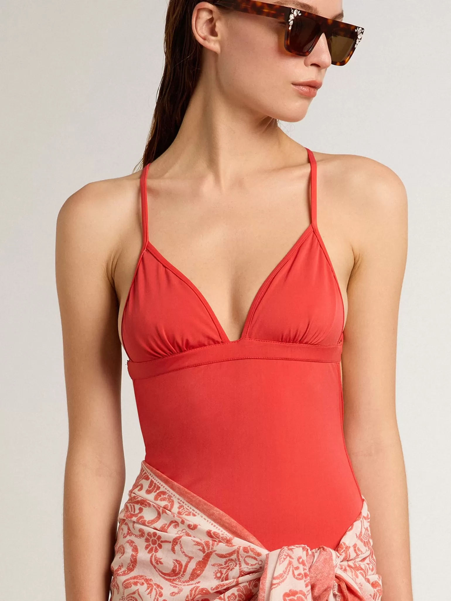 Flash Sale Maiô vermelho coral MULHER Beachwear