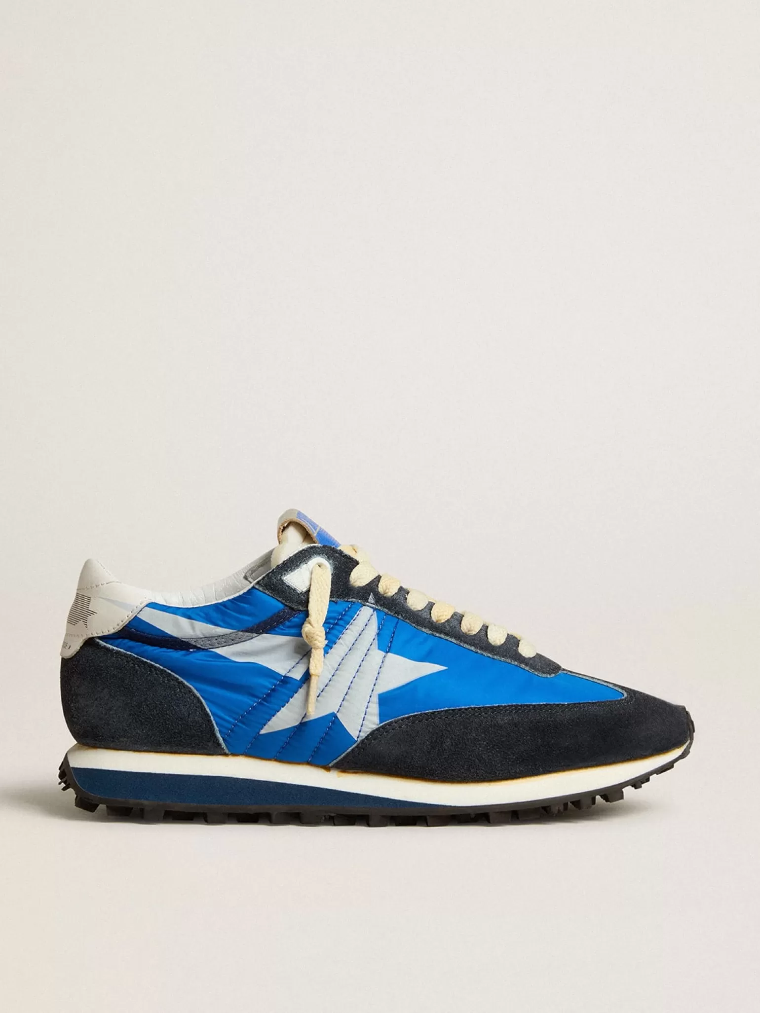 Discount Marathon masculino com cabedal de náilon azul e estrela branca Marathon