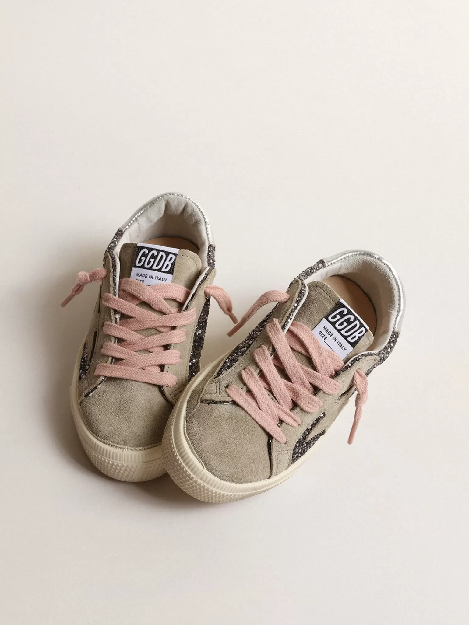 Fashion May Junior de glitter antracite com estrela de suede havana-rosado Meninas pequenas (1-3 anos)