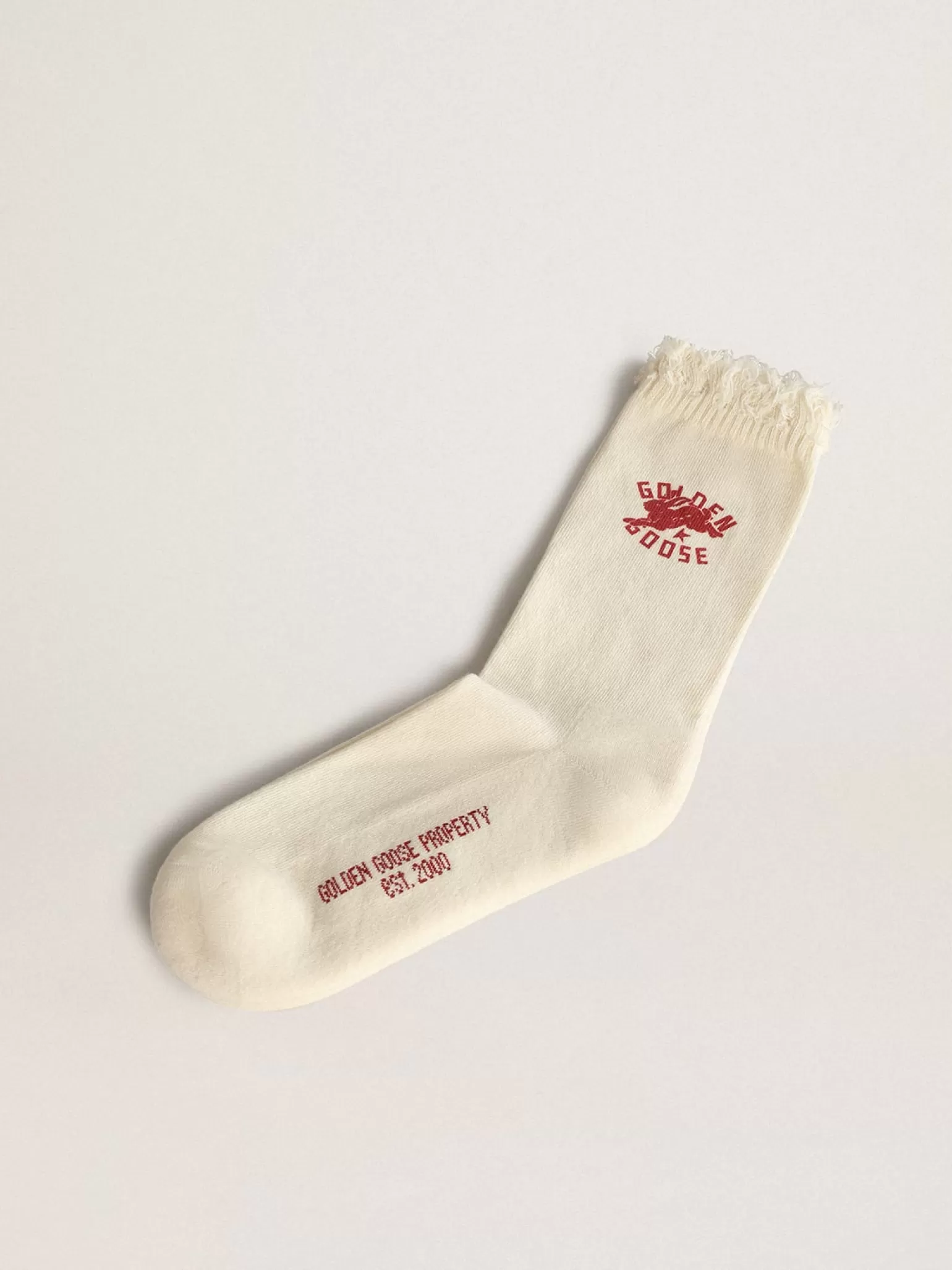 Cheap Meias na cor branco heritage com bordas desfiadas e logo CNY MULHER Meias | Meias