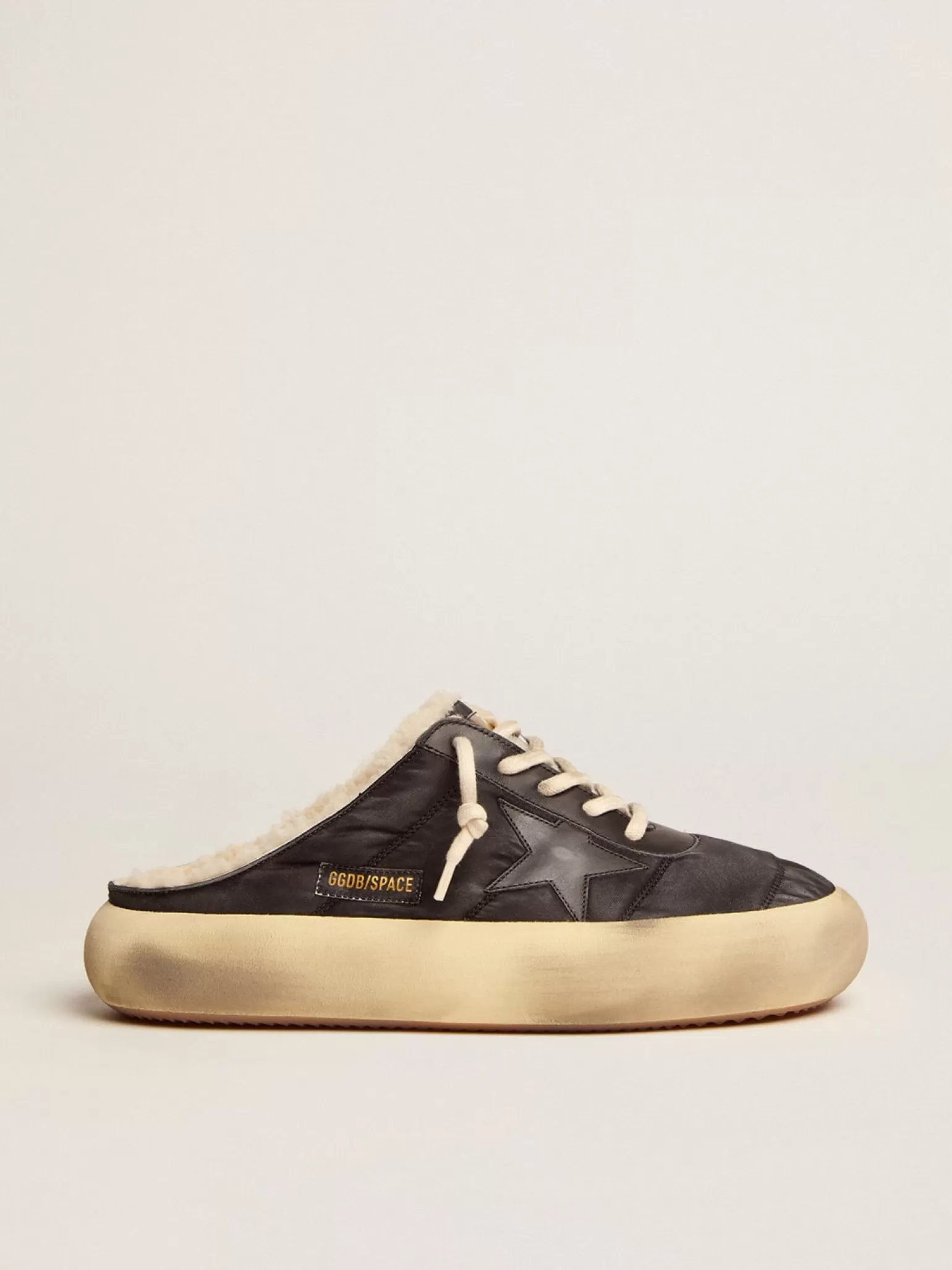Online Men's Space-Star Sabot shoes in quilted nylon with shearling lining Space-Star