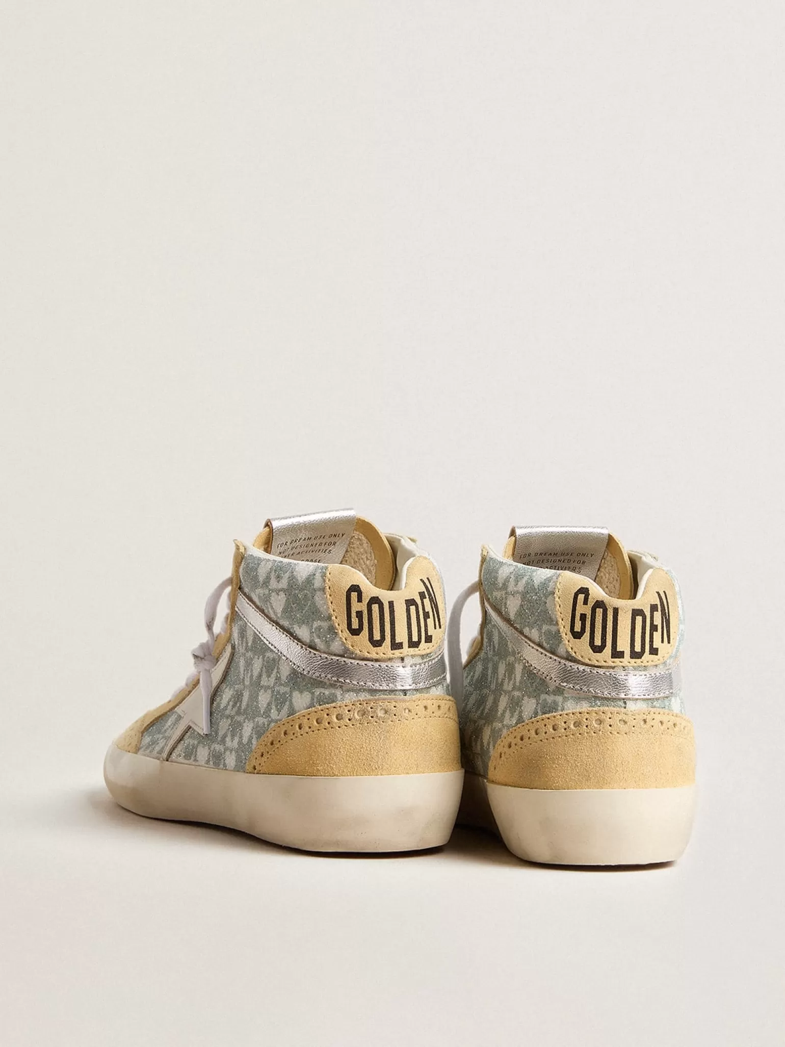 Outlet Mid Star com estampa de corações com cristais Swarovski com lista prateada MULHER Mid Star