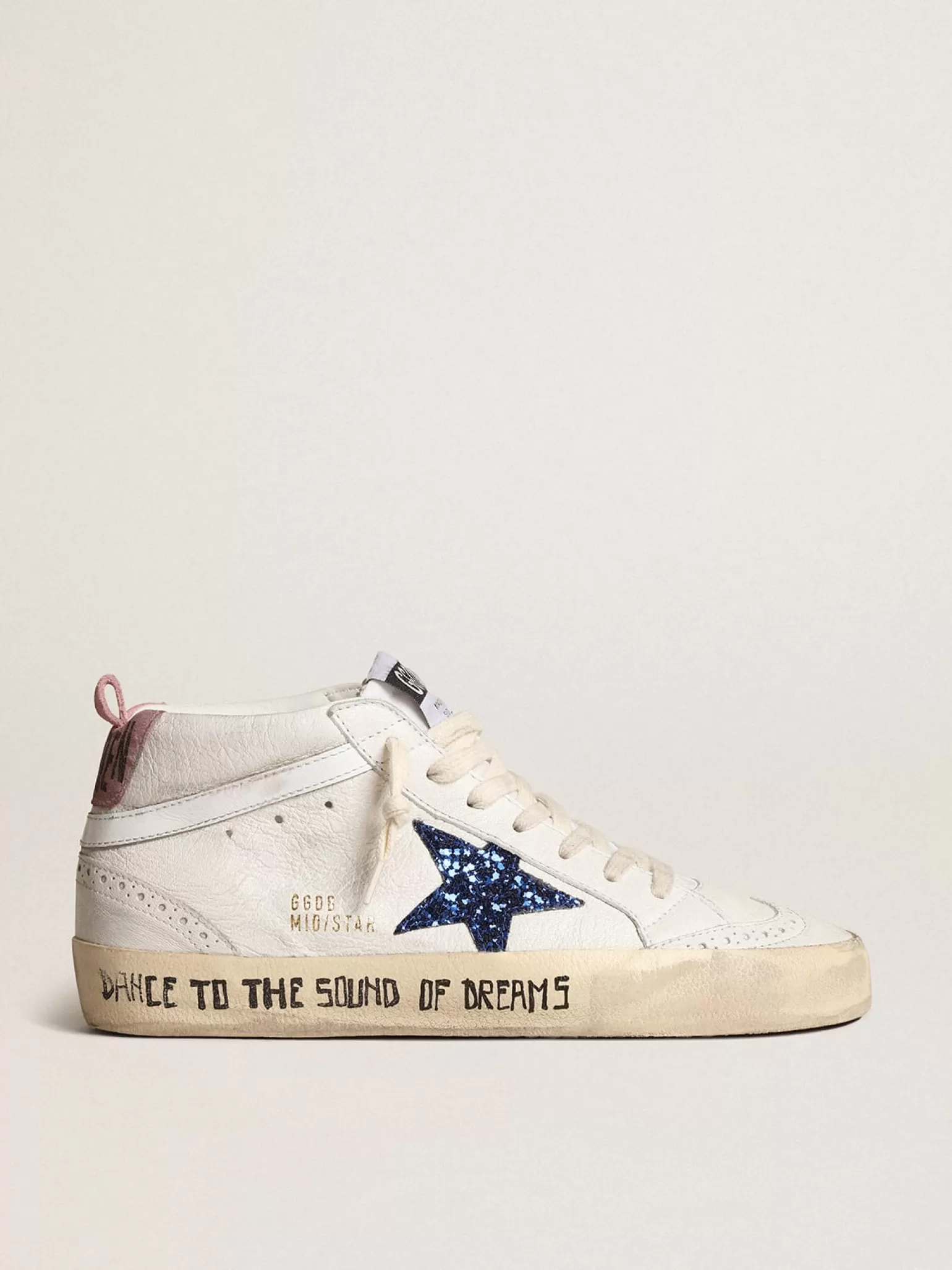 Outlet Mid Star com estrela de glitter azul e talão de suede rosa MULHER Mid Star