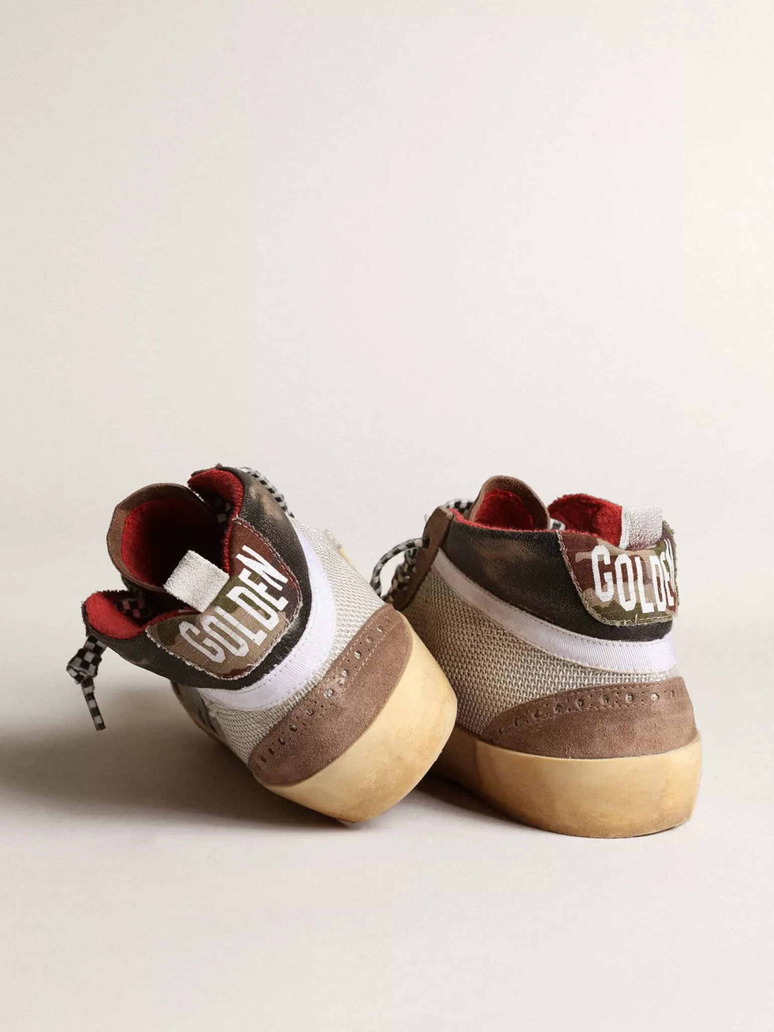 Store Mid Star de tela e suede com estrela de couro prateado Mid Star