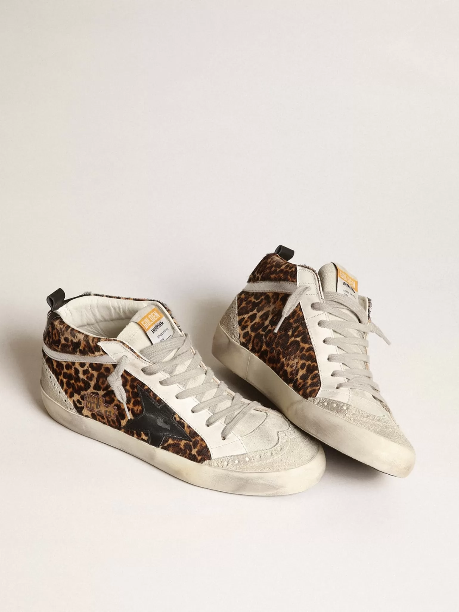 Cheap Mid Star feminino de cavalinho com estampa de leopardo e estrela preta MULHER Mid Star